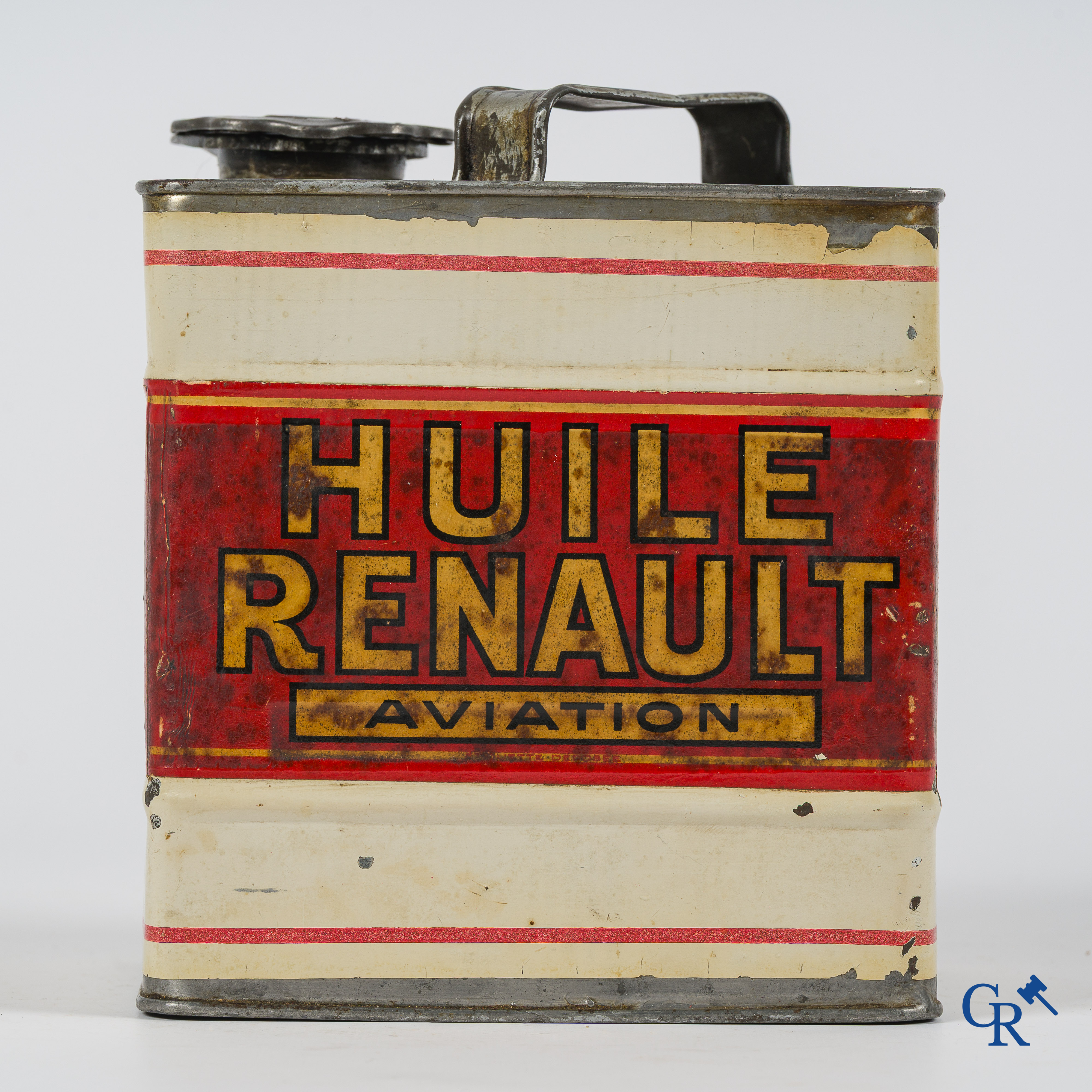 Automobilia. Olieblik. Huile Renault Aviation, Huile minérales pour automobiles. Jaren '30.