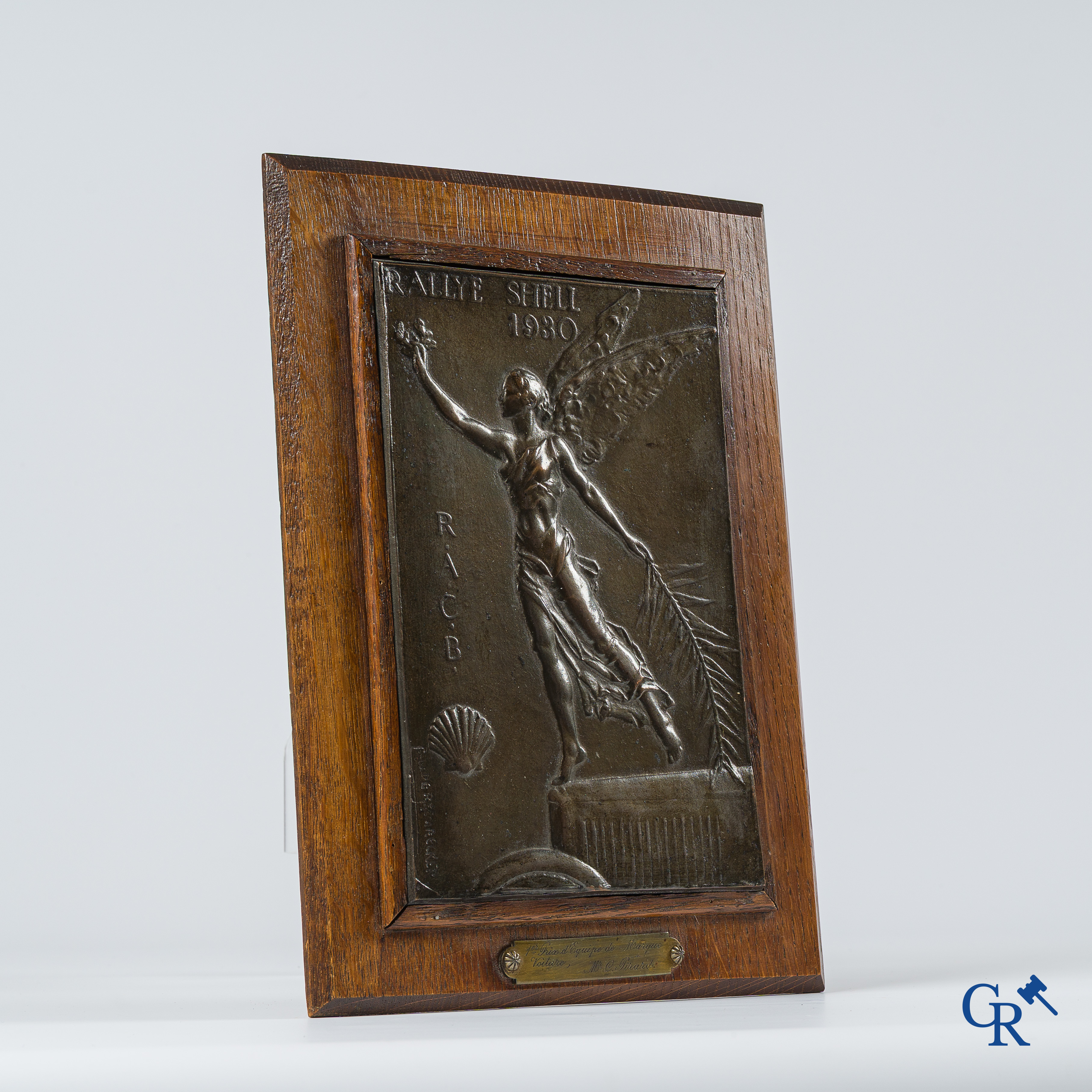 Automobilia. Auto rally troffee voor de Rally Europe - Nice - Luik van 1930, georganiseerd door Shell en de R.A.C.B.