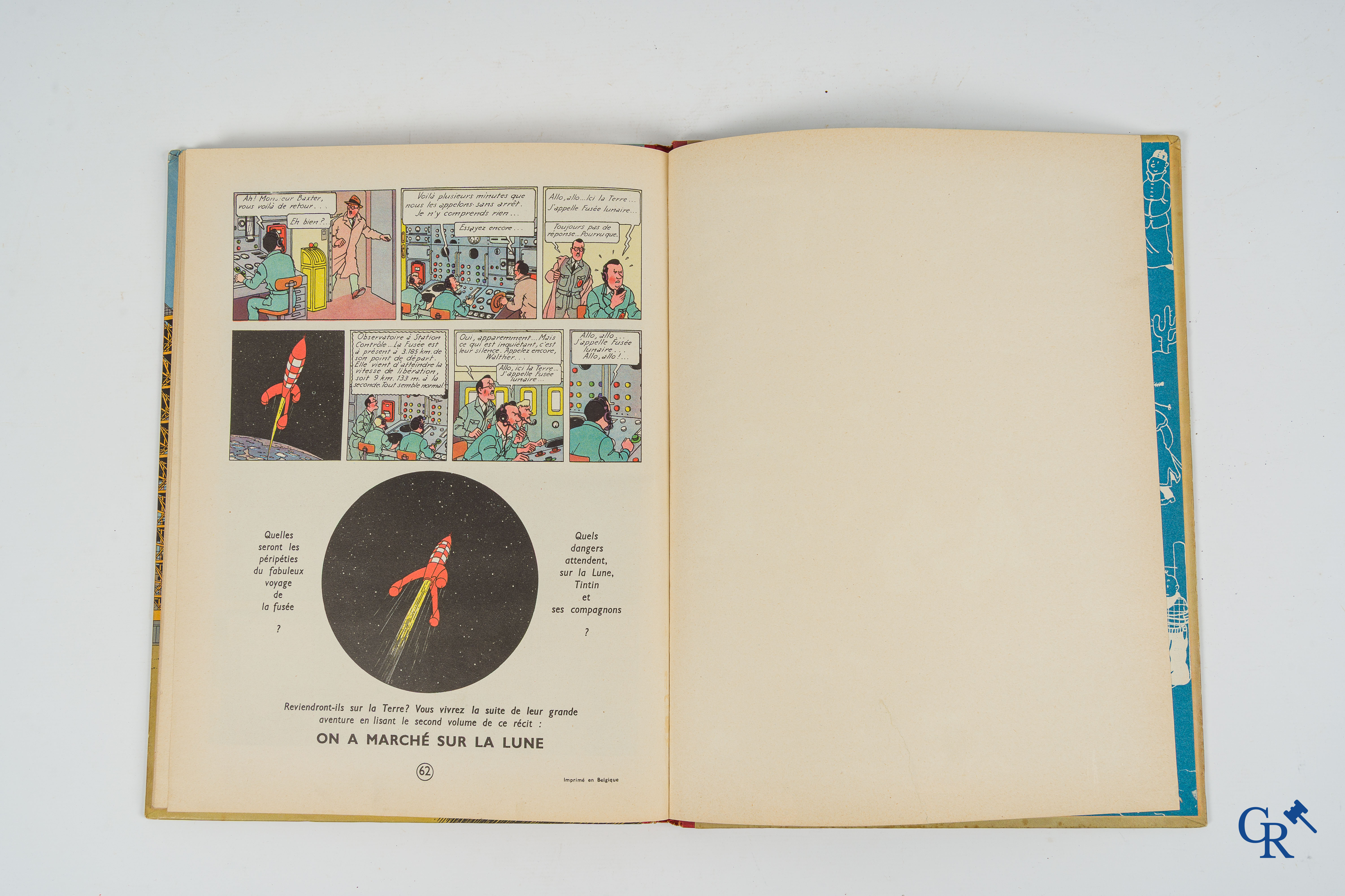Hergé. Kuifje. Les aventures de Tintin. 2 stripverhalen. "Objectif Lune" en "Les Cigares du Pharaon". Casterman.