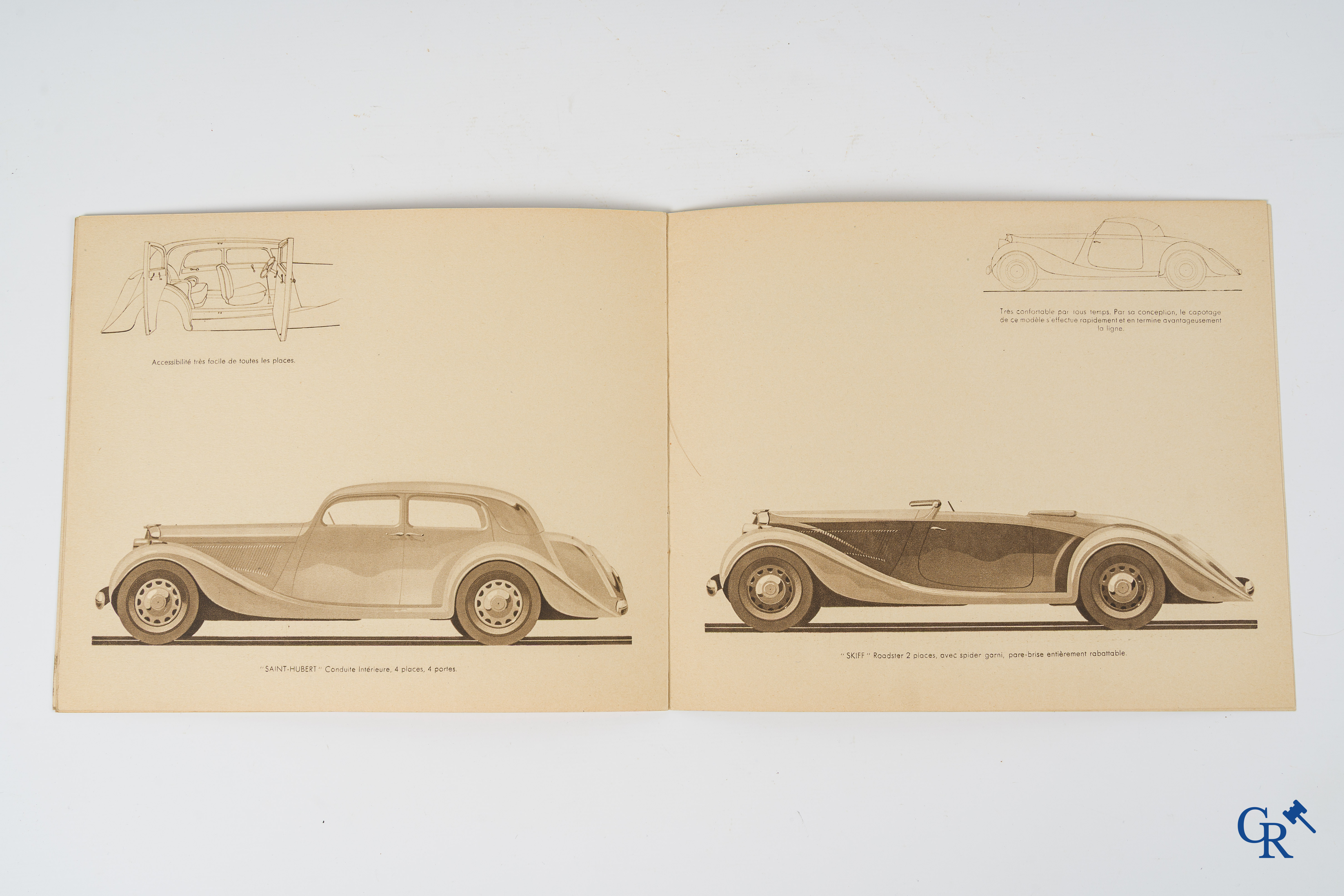 Automobilia. Géo Ham voor Amilcar. Originele publiciteitsfolder voor Amilcar, modèles Pégase. 1935-1936.