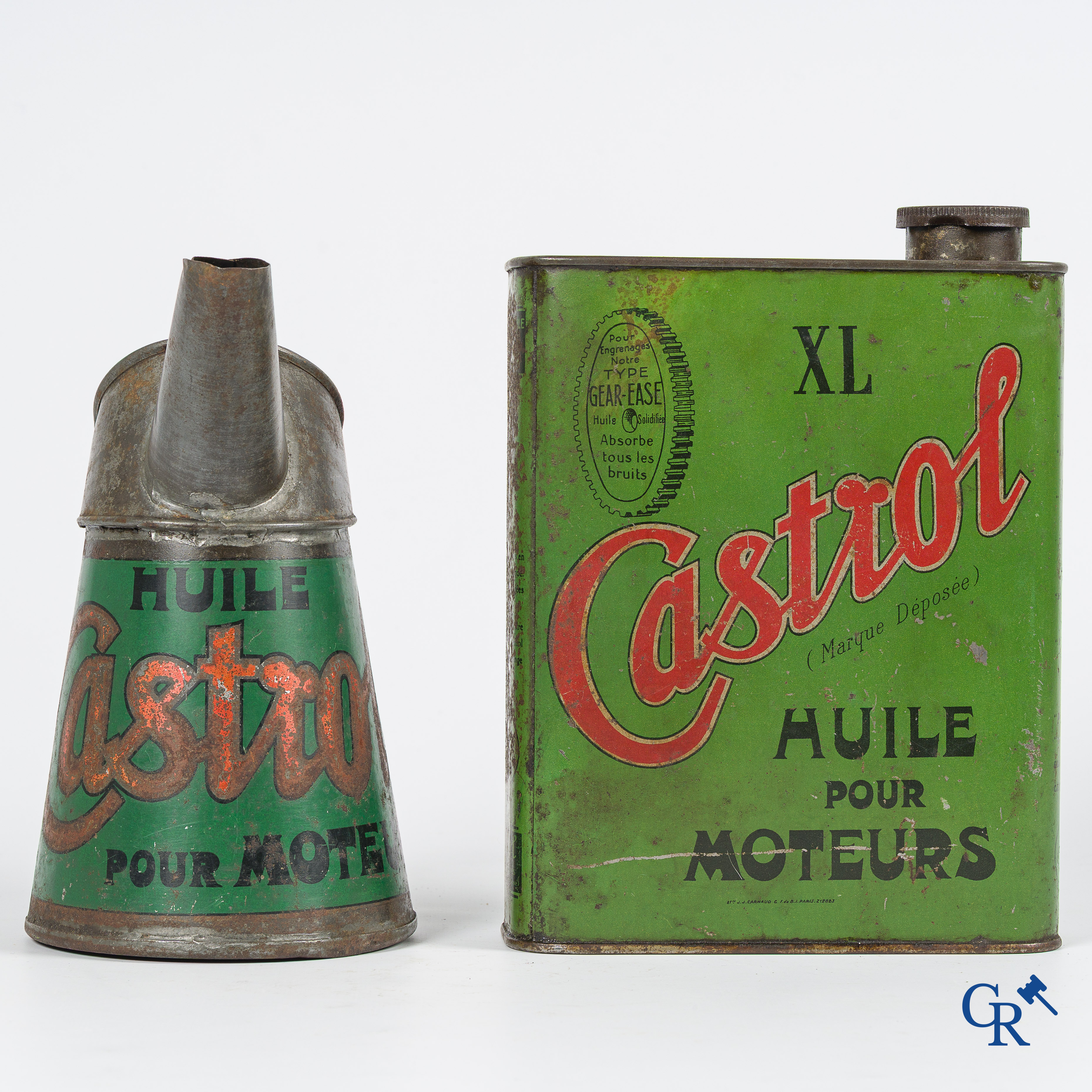 Castrol, Huile pour Moteurs. Schenkkan en olieblik voor Castrol motor olie. Frankrijk, jaren '30.