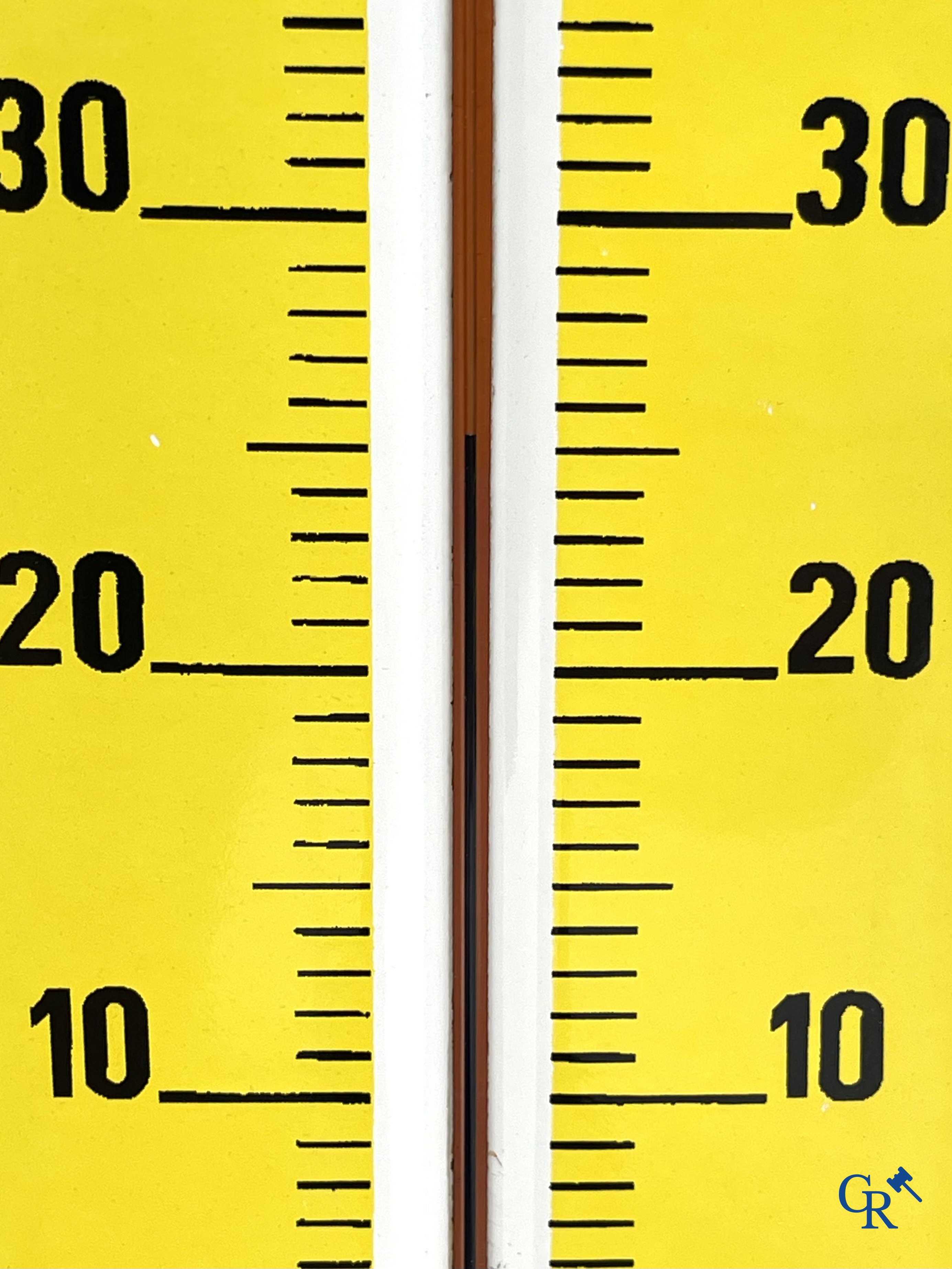 Bougies Eyquem, emaille reclamebord met ingewerkte thermometer. 60'er jaren.