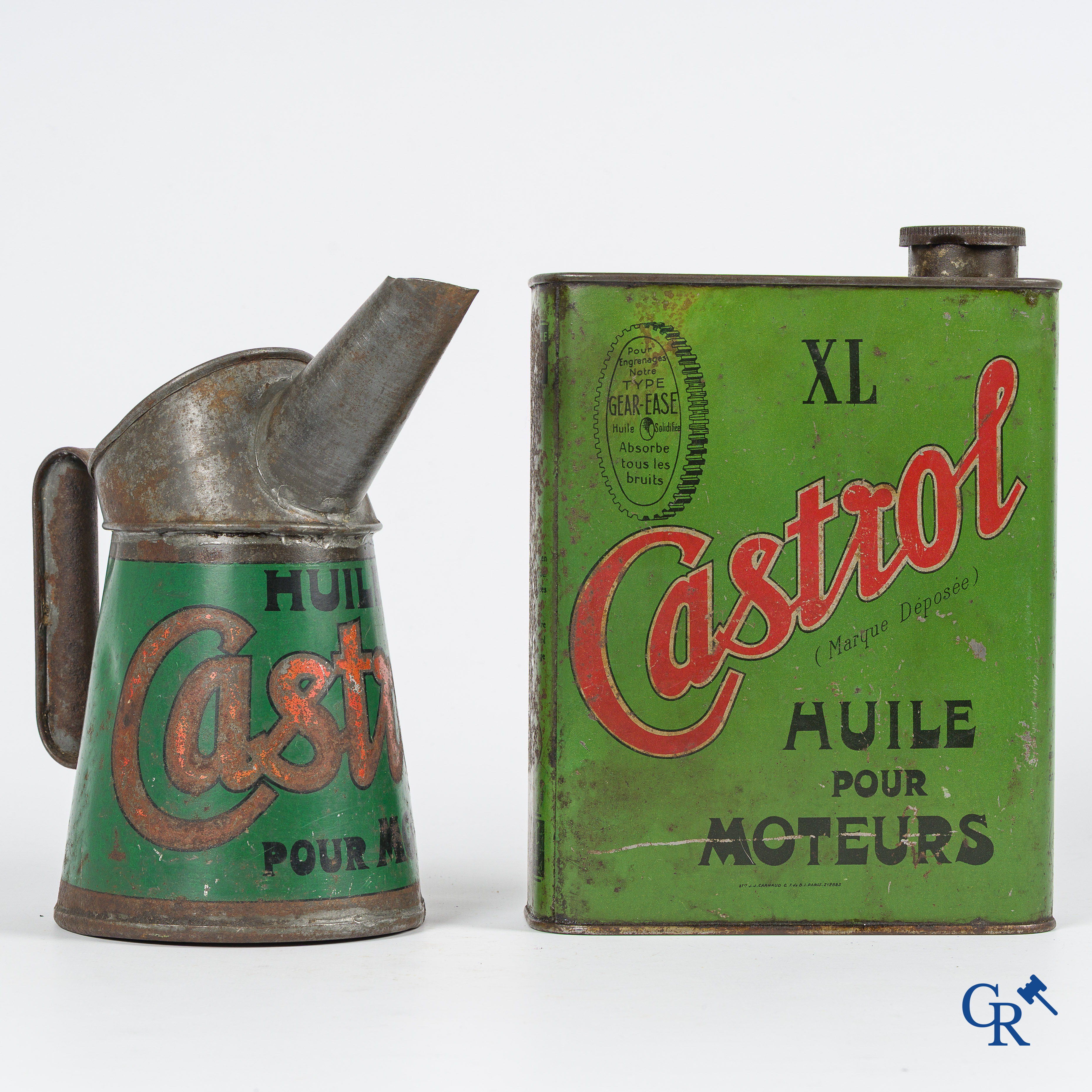 Castrol, Huile pour Moteurs. Schenkkan en olieblik voor Castrol motor olie. Frankrijk, jaren '30.