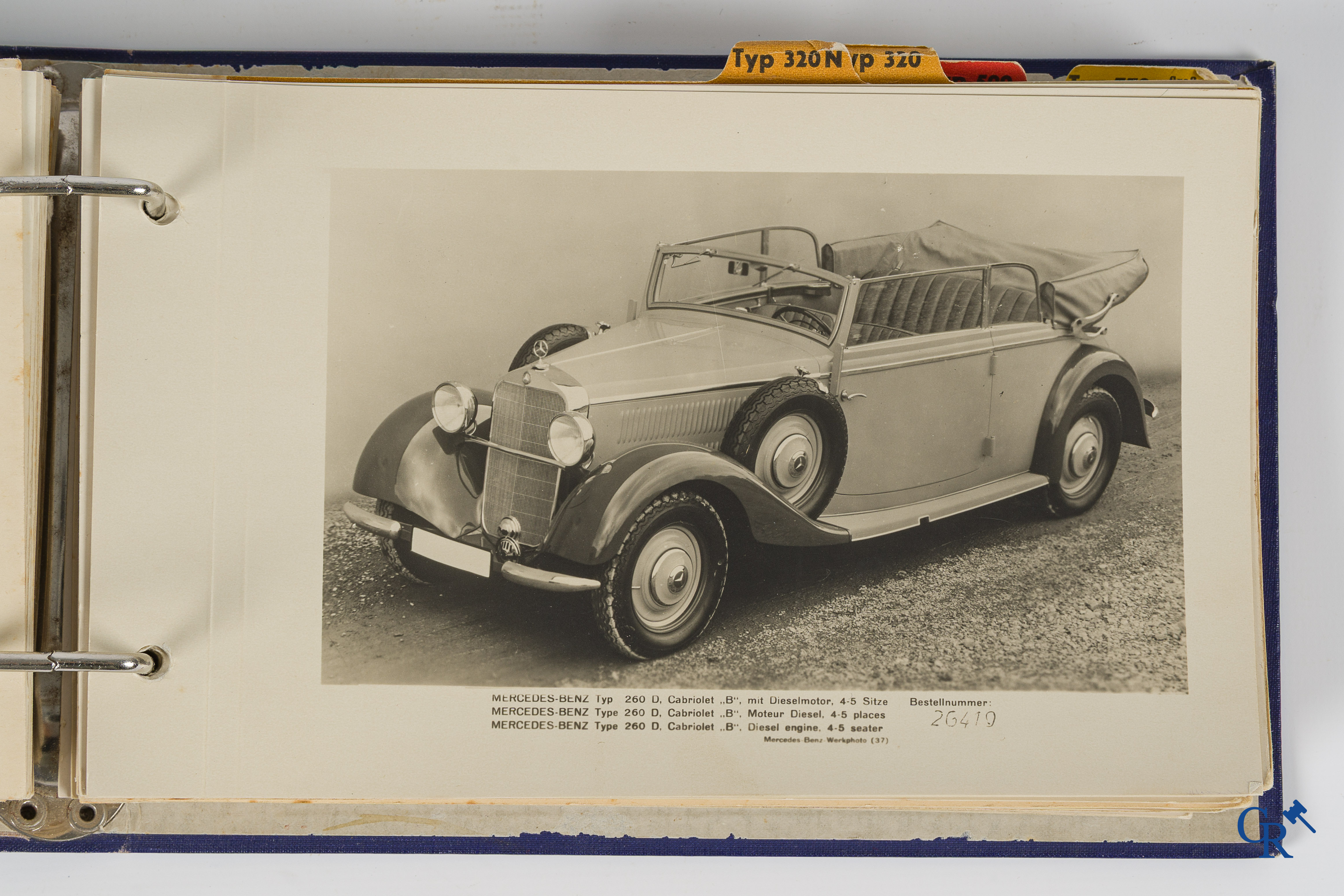 Mercedes-Benz Photodienst. Daimler-Benz A.G. Map met fotocollectie uit 1937. Afdeling Beeldmateriaal, Stuttgart.