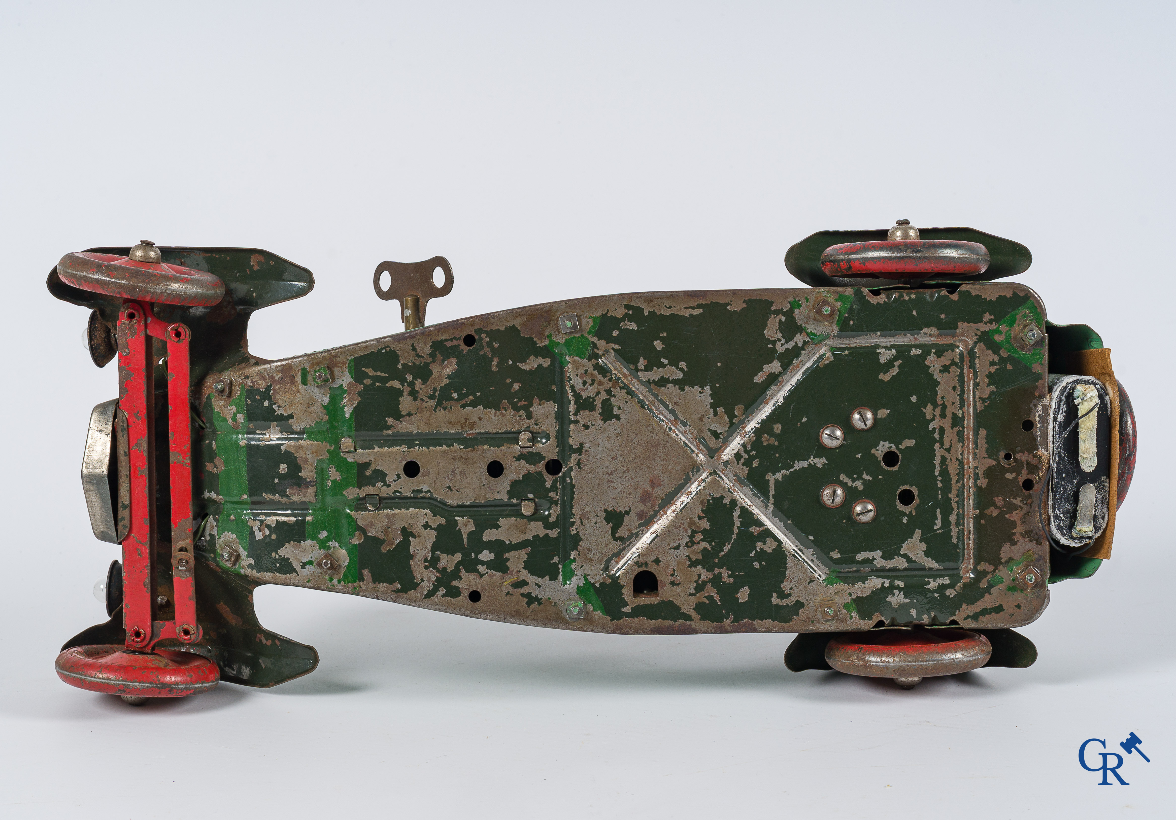 Oud speelgoed. Tri-ang Magic Sports car. MT4. Metaal met opwindmechanisme. Jaren '30.