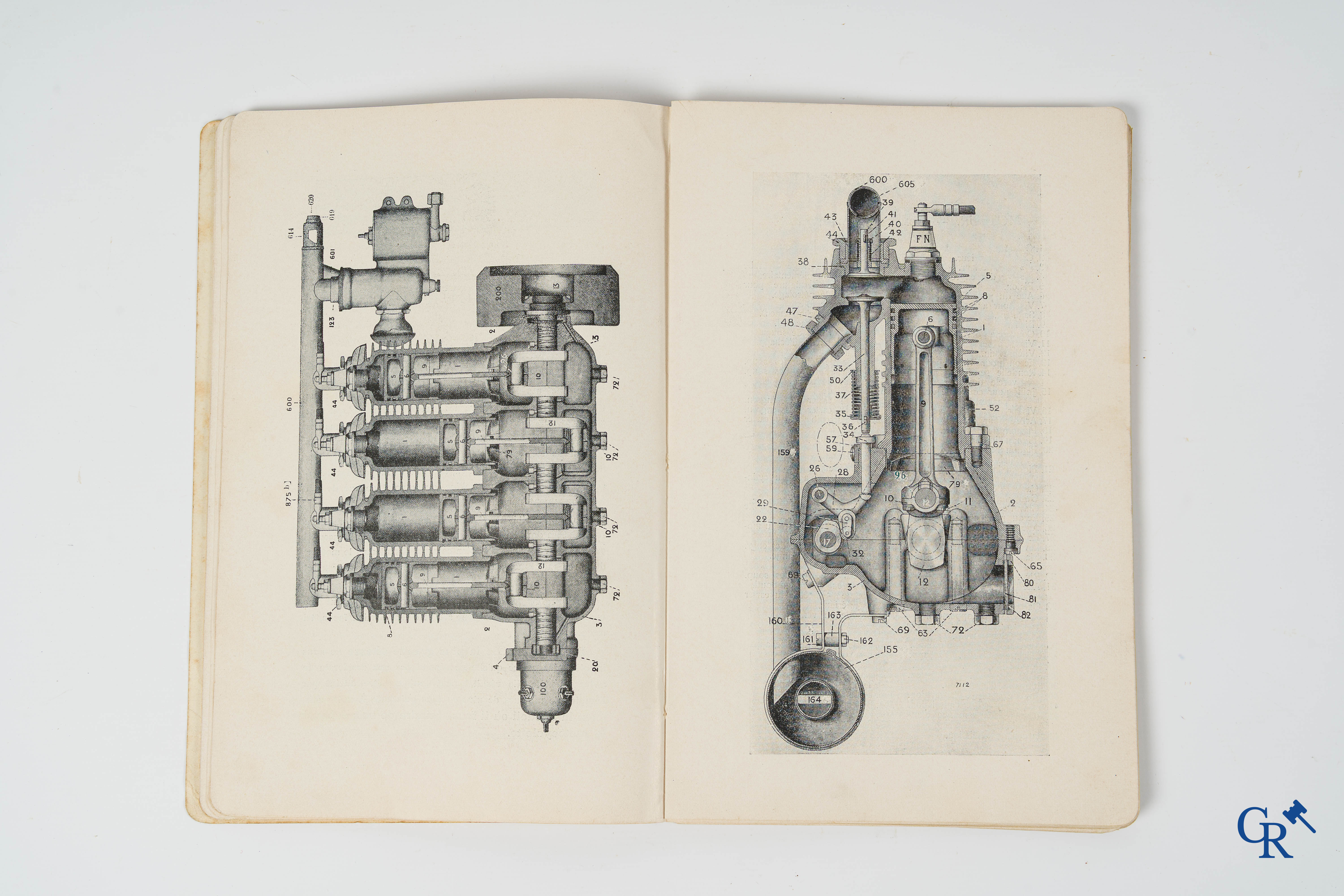 FN. Fabrique Nationale, Herstal-Luik. Originele onderhoudsboek voor de 4 cylinder motorfiets F.N., model 1907.