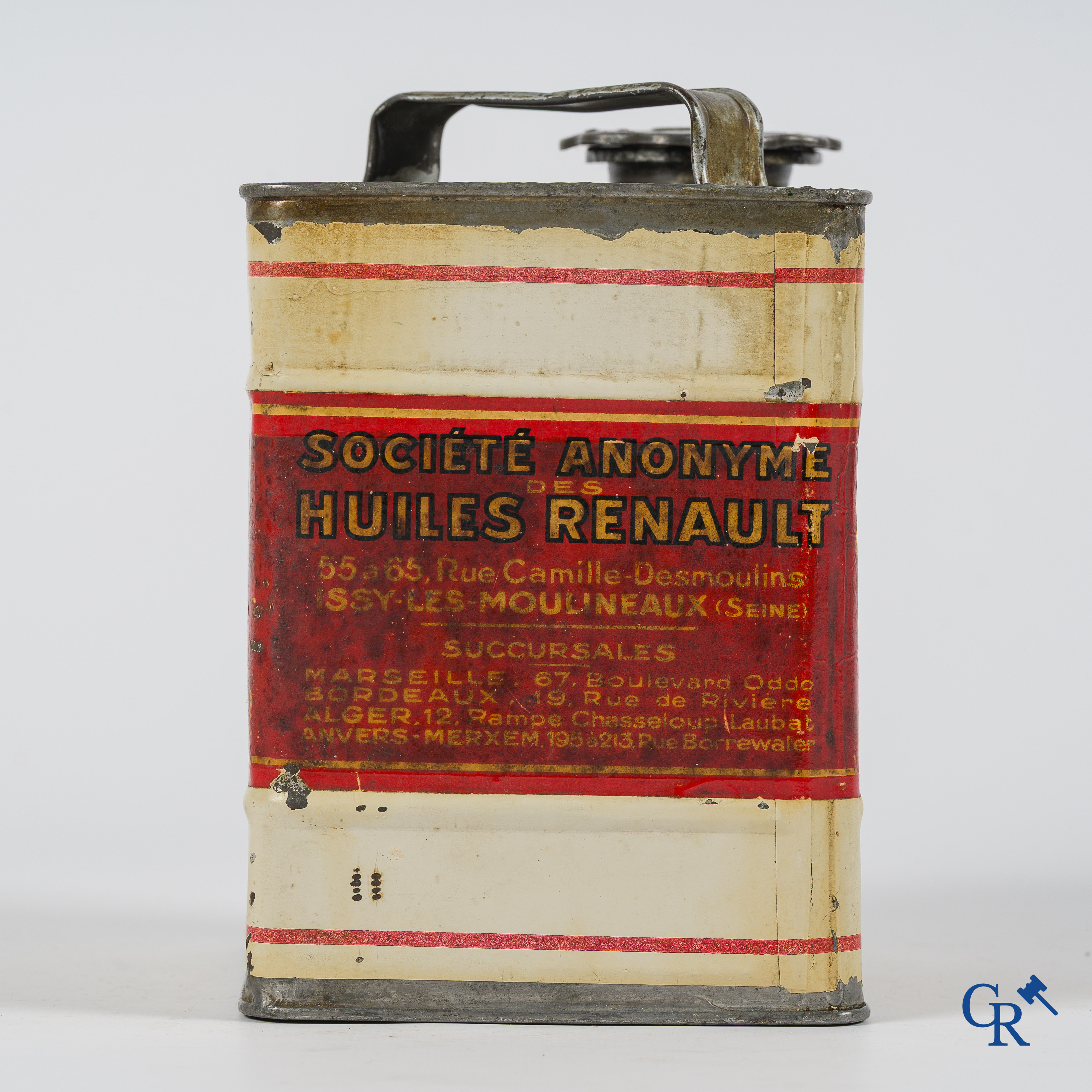 Automobilia. Olieblik. Huile Renault Aviation, Huile minérales pour automobiles. Jaren '30.