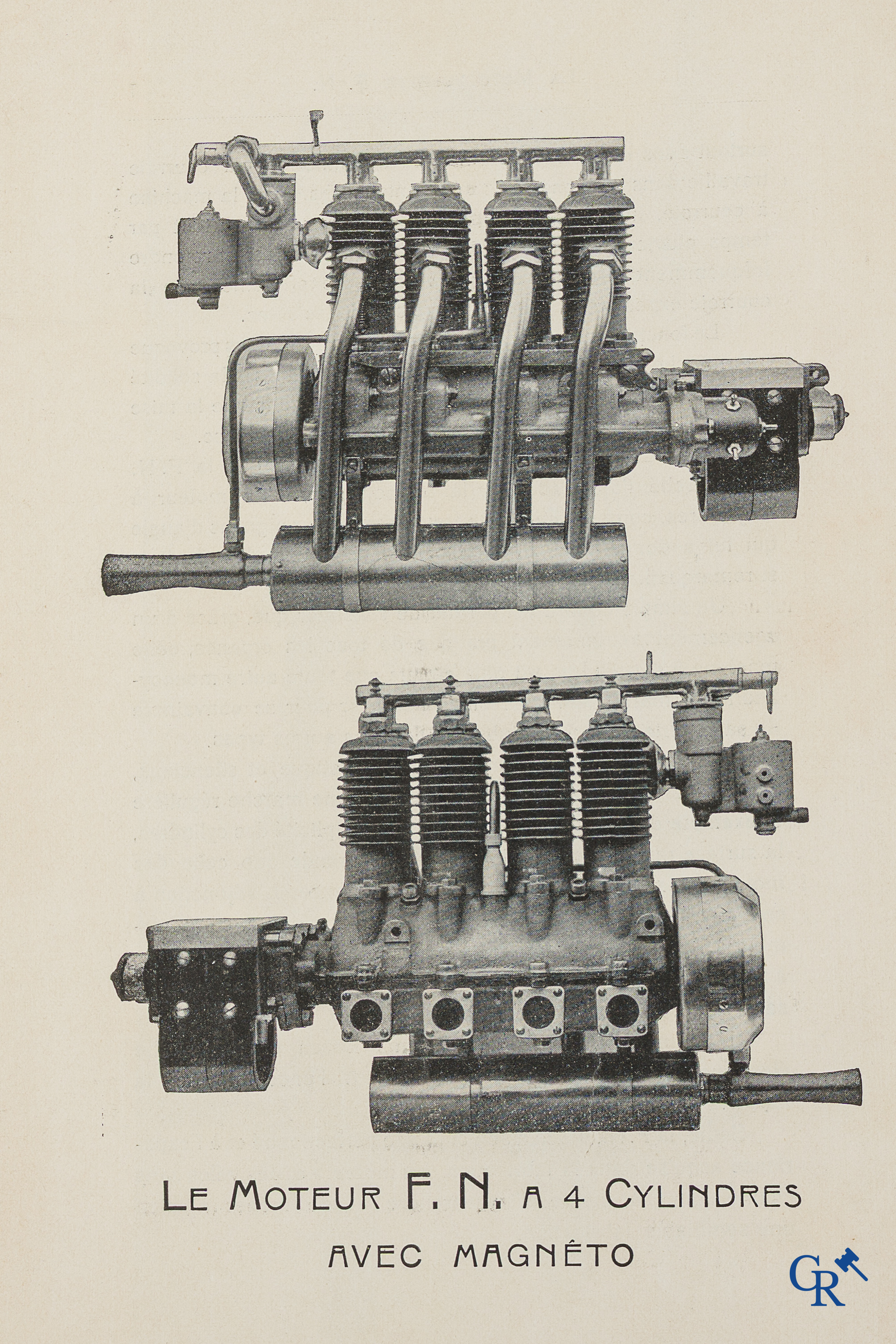 FN. Fabrique Nationale. Publiciteitsfolder-handleiding voor de 4 cilinder motorfiets F.N., model 1907.