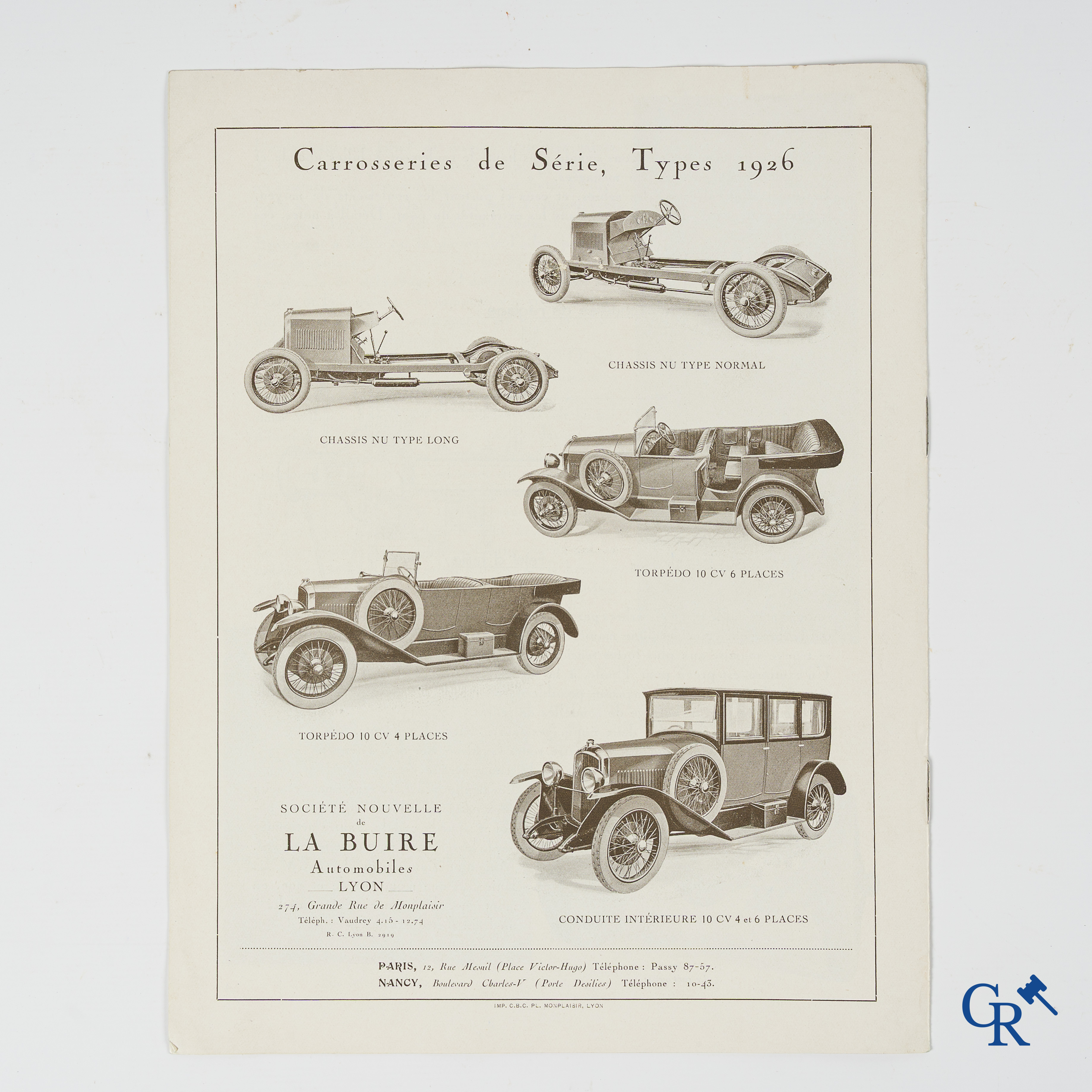 La Buire. Luxe publiciteitsfolder uit 1926 geïllustreerd door Géo Gaumet en 2 prijslijsten uit 1924 en 1926.