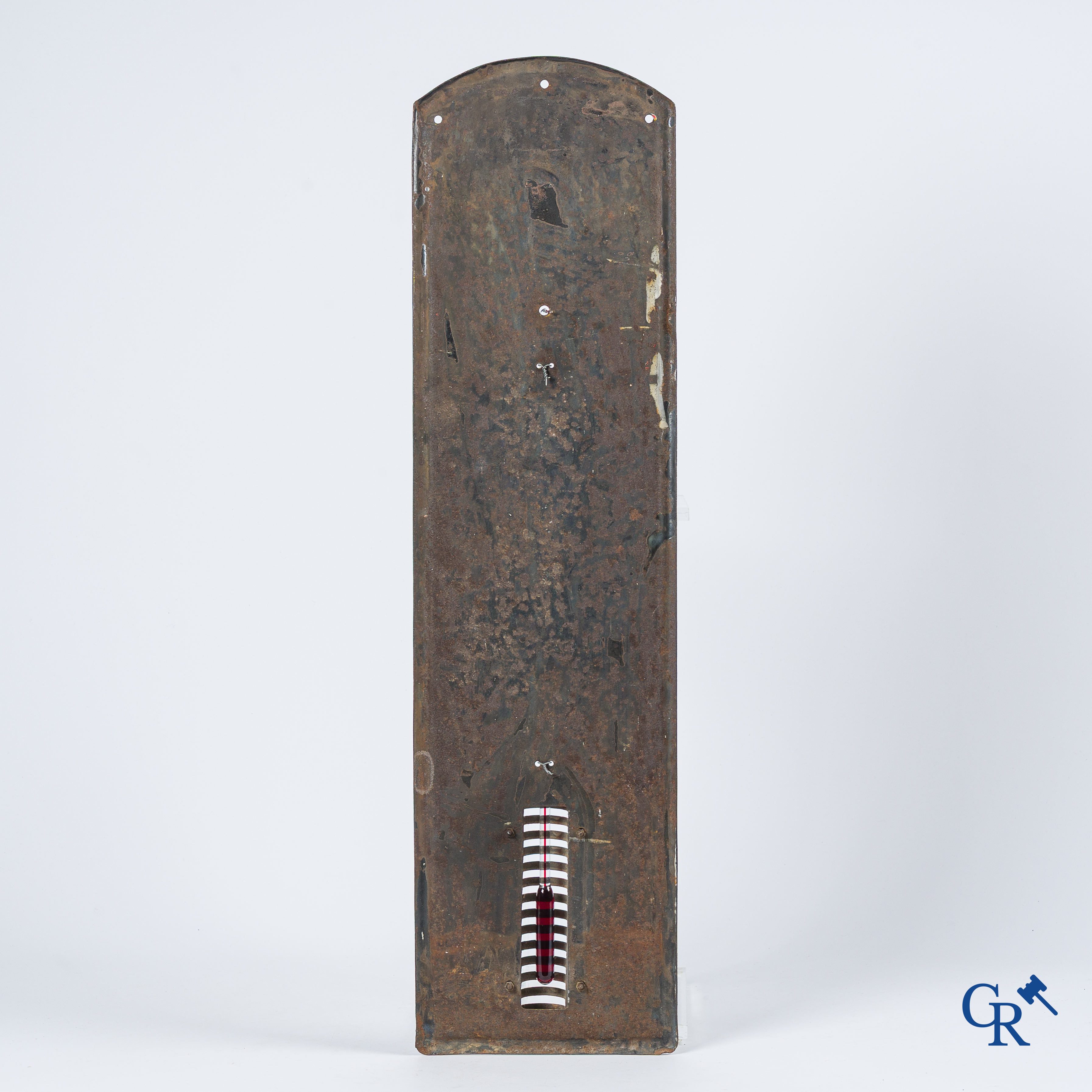 Castrol, Huile pour moteurs. En vente ici. Publiciteits thermometer voor Castrol motor olie. Jaren '20-'30.