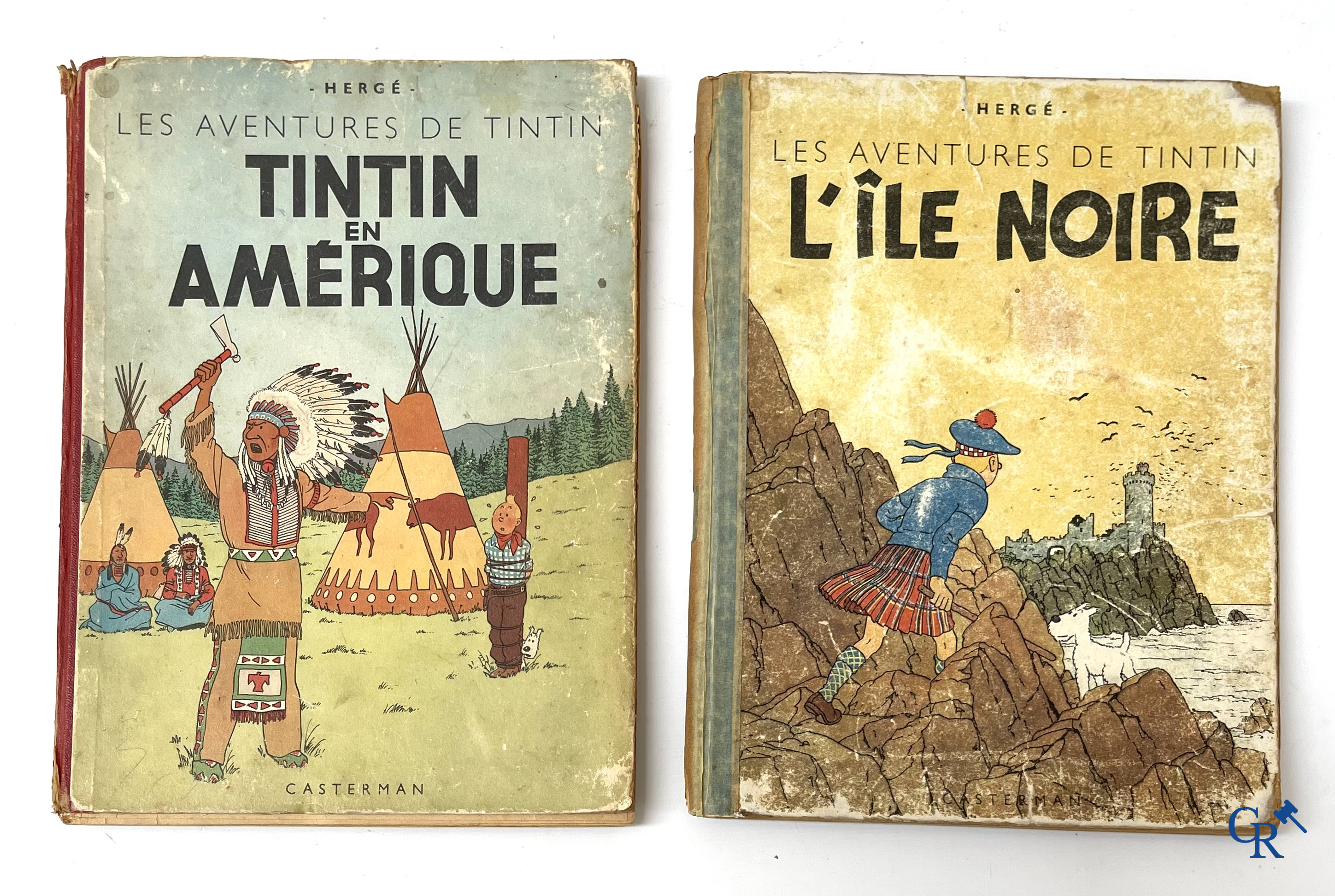 Hergé. 8 oude Kuifjes albums waaronder drukken in zwart-wit.