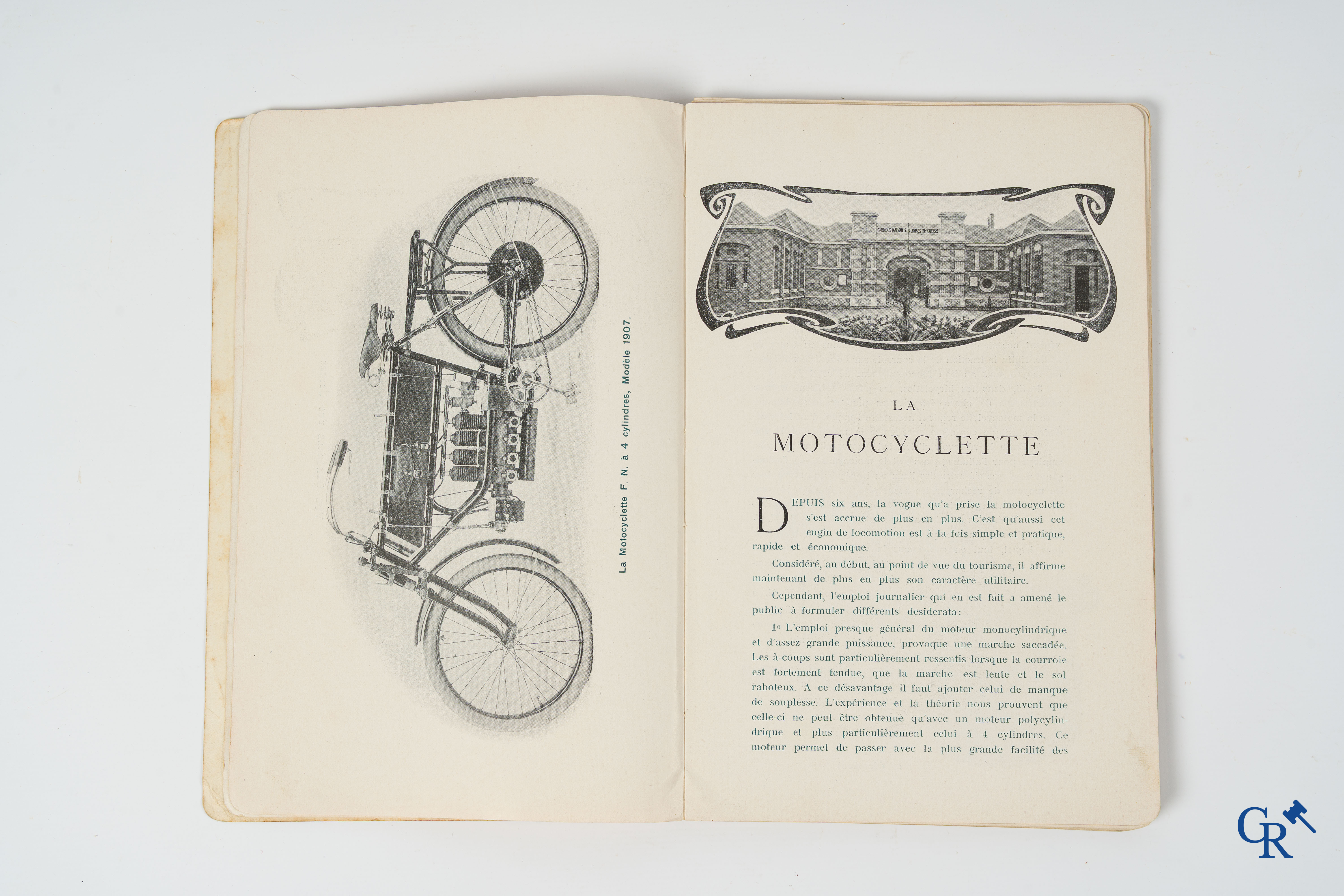 FN. Fabrique Nationale, Herstal-Luik. Originele onderhoudsboek voor de 4 cylinder motorfiets F.N., model 1907.