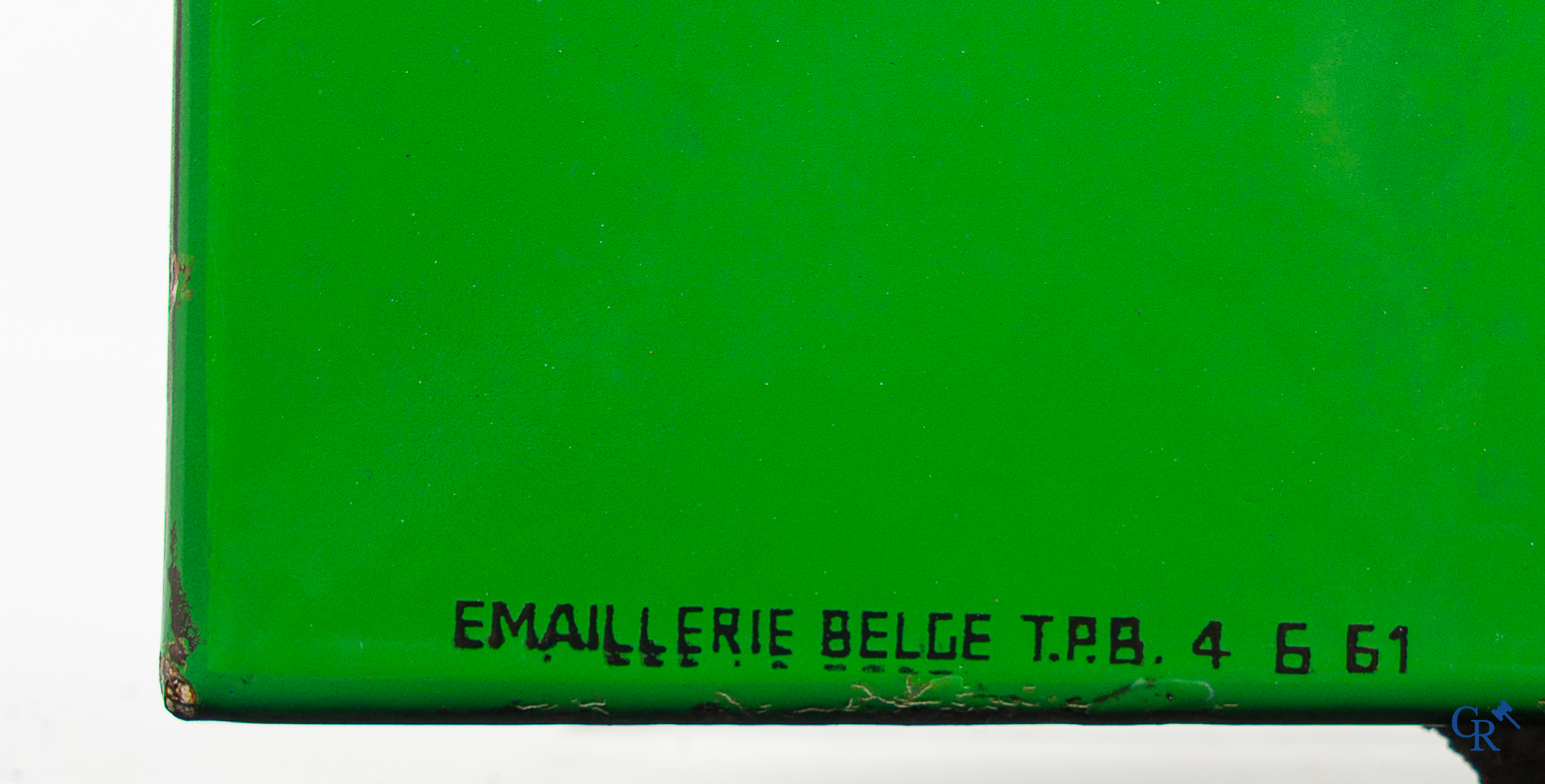 Castrol Motor Oil. Emaille reclamebord met ingewerkte thermometer voor Castrol motorolie. 1961.