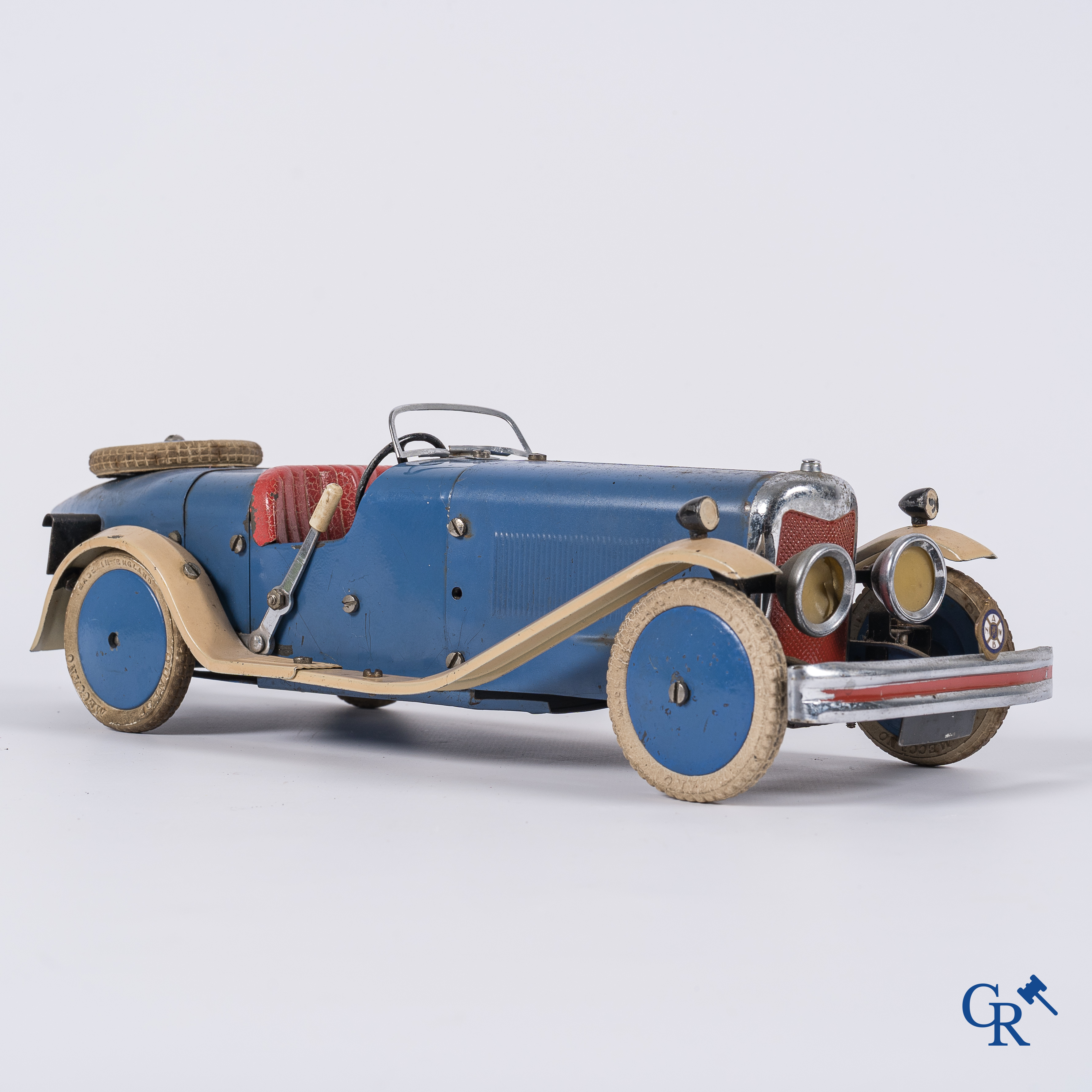 Oud speelgoed. Meccano No. 2 Constructor Car. Metaal met opwindmechanisme. Jaren '30.