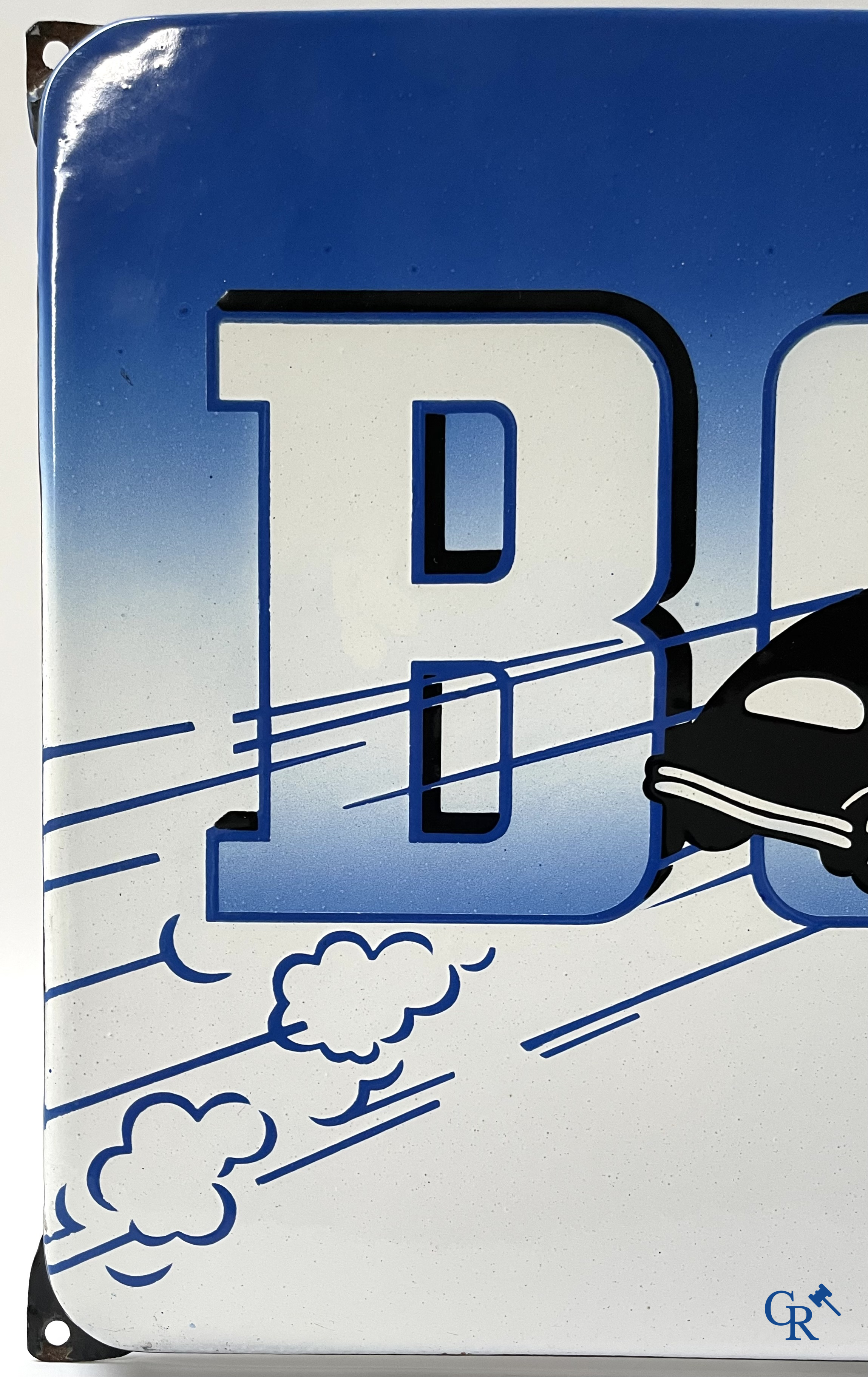 Bovag, emaille reclamebord voor de Bond Van Automobielhandelaren en Garagehouders. Langcat Bussum.