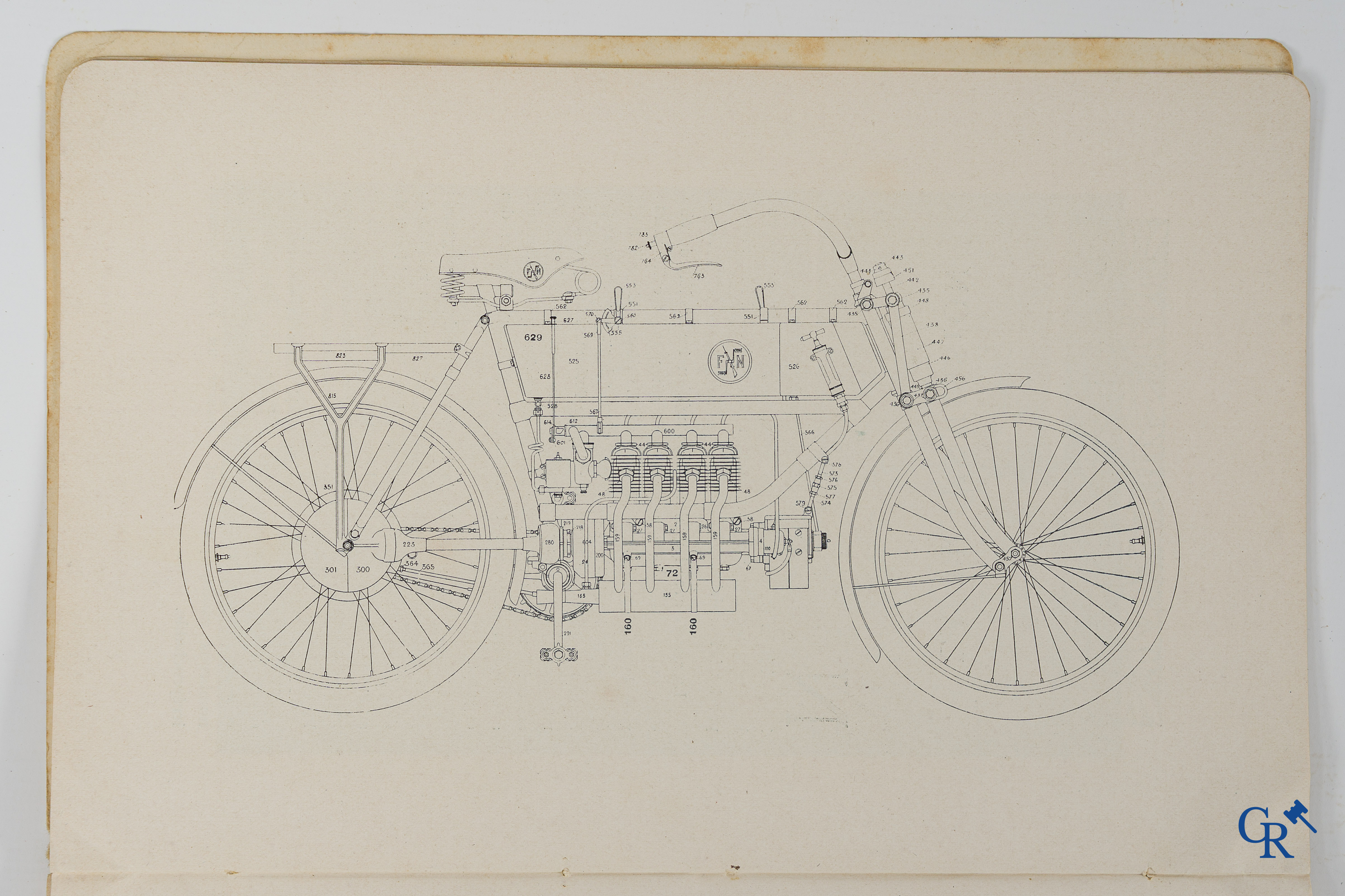 FN. Fabrique Nationale, Herstal-Luik. Originele onderhoudsboek voor de 4 cylinder motorfiets F.N., model 1907.