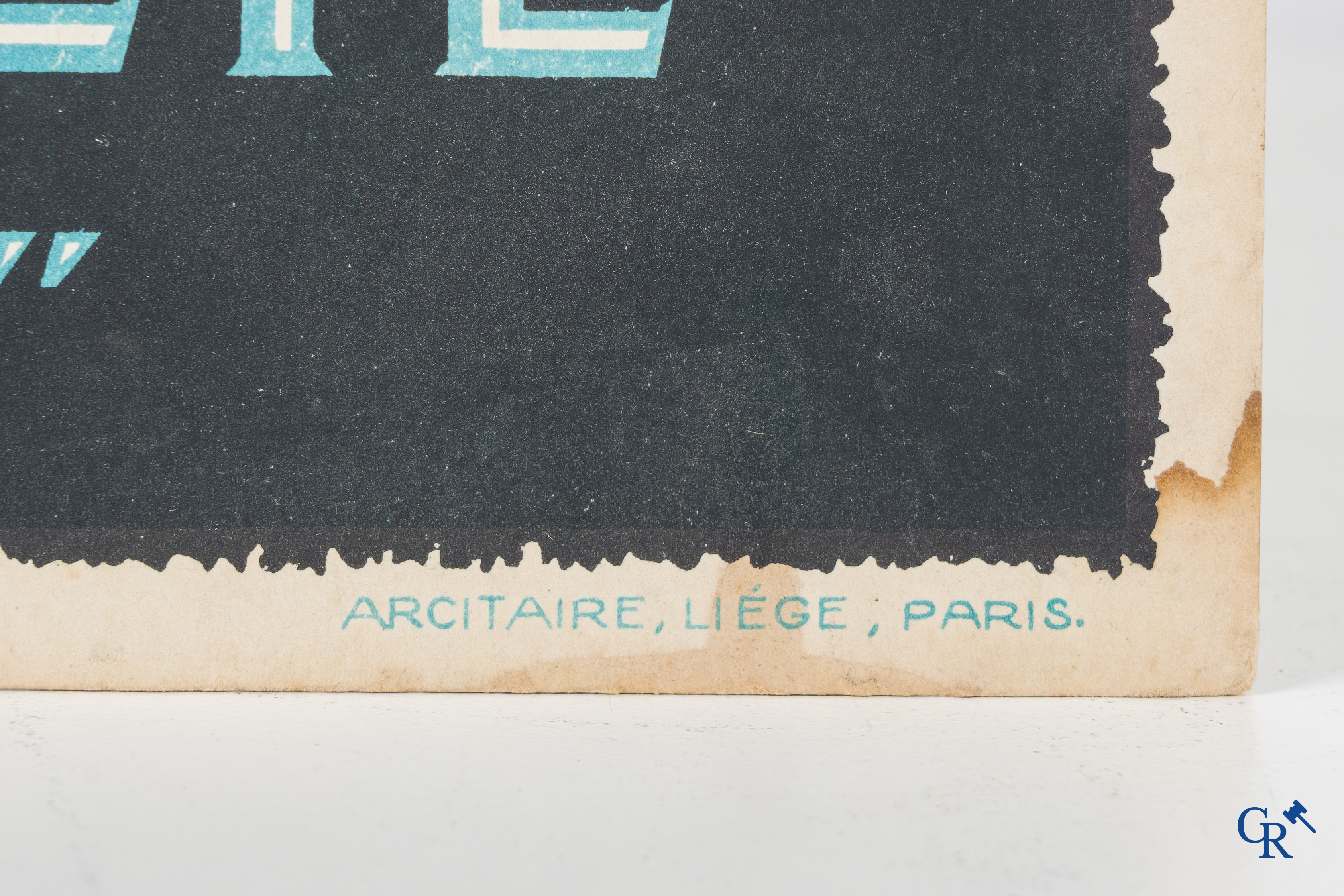 Conserves "Le Soleil" Malines, Publiciteit op karton. Arcitaire, Liége, Paris. Gesigneerd Henry Fournier.