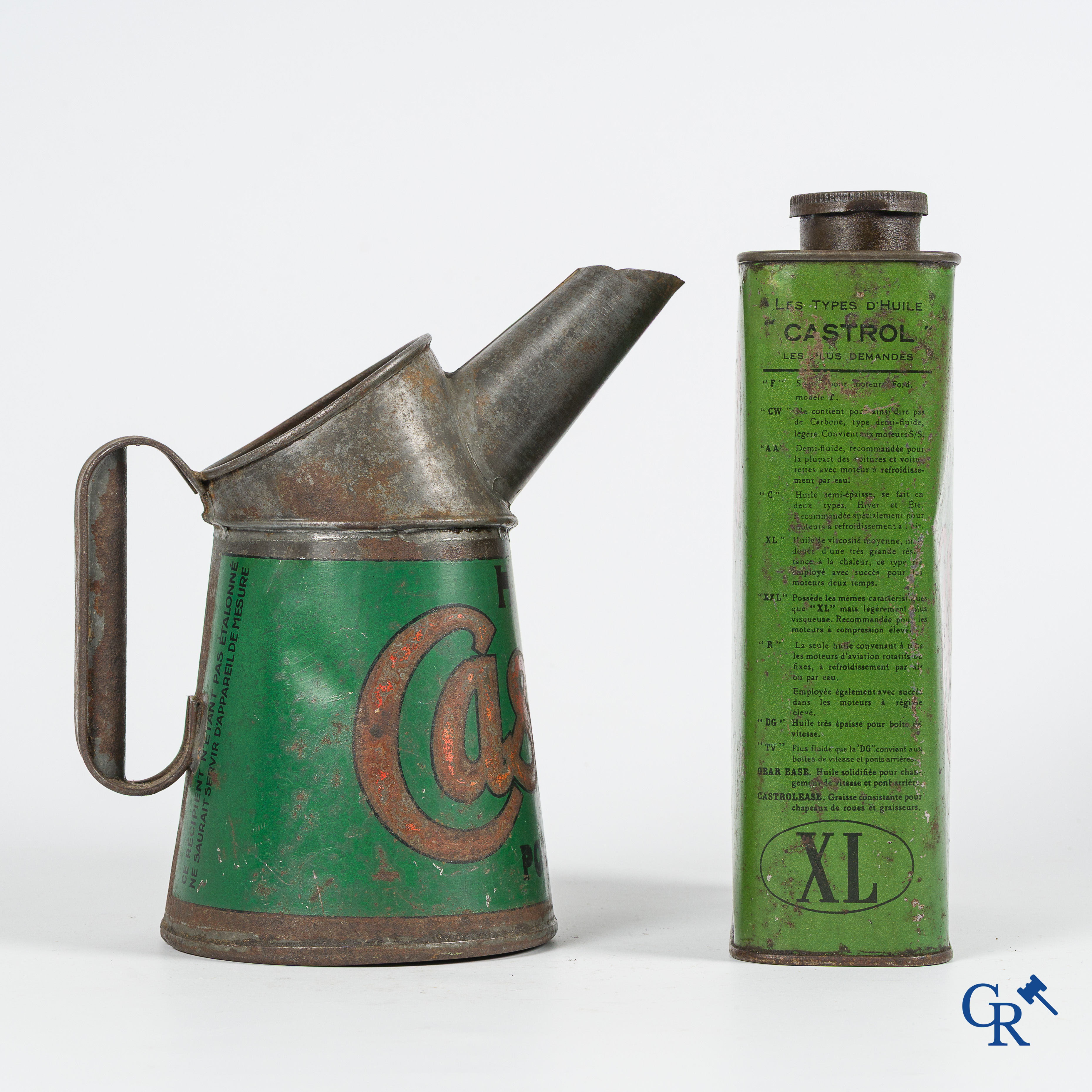 Castrol, Huile pour Moteurs. Schenkkan en olieblik voor Castrol motor olie. Frankrijk, jaren '30.