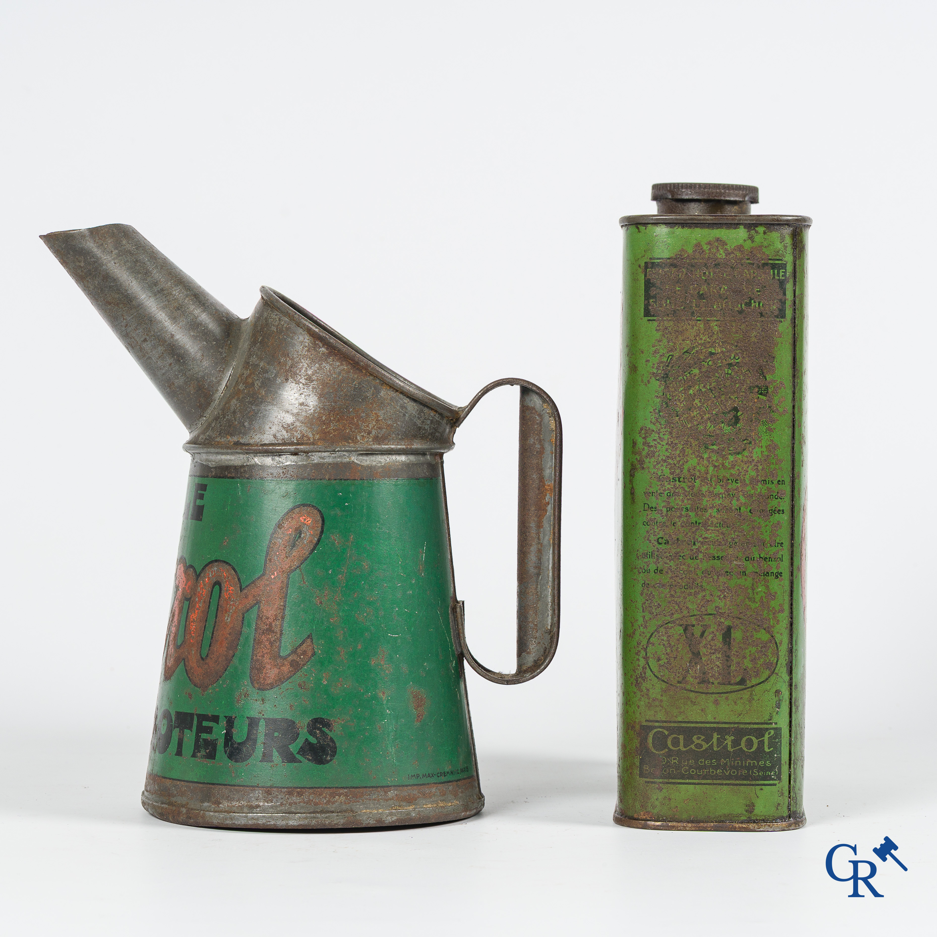 Castrol, Huile pour Moteurs. Schenkkan en olieblik voor Castrol motor olie. Frankrijk, jaren '30.