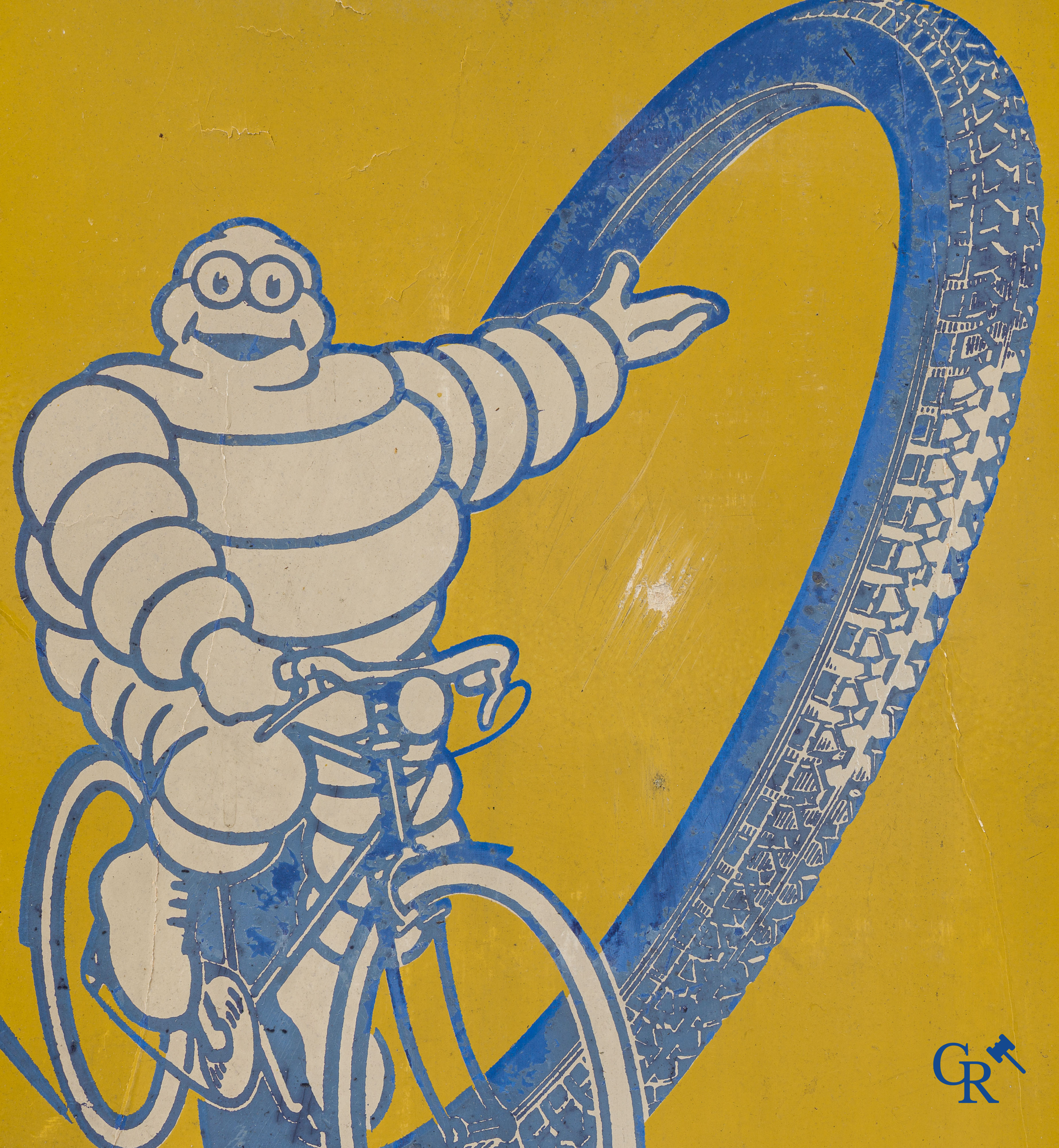 Michelin. Publiciteitskarton voor fietsbanden van Michelin. Made in France. Circa 1950-'60.