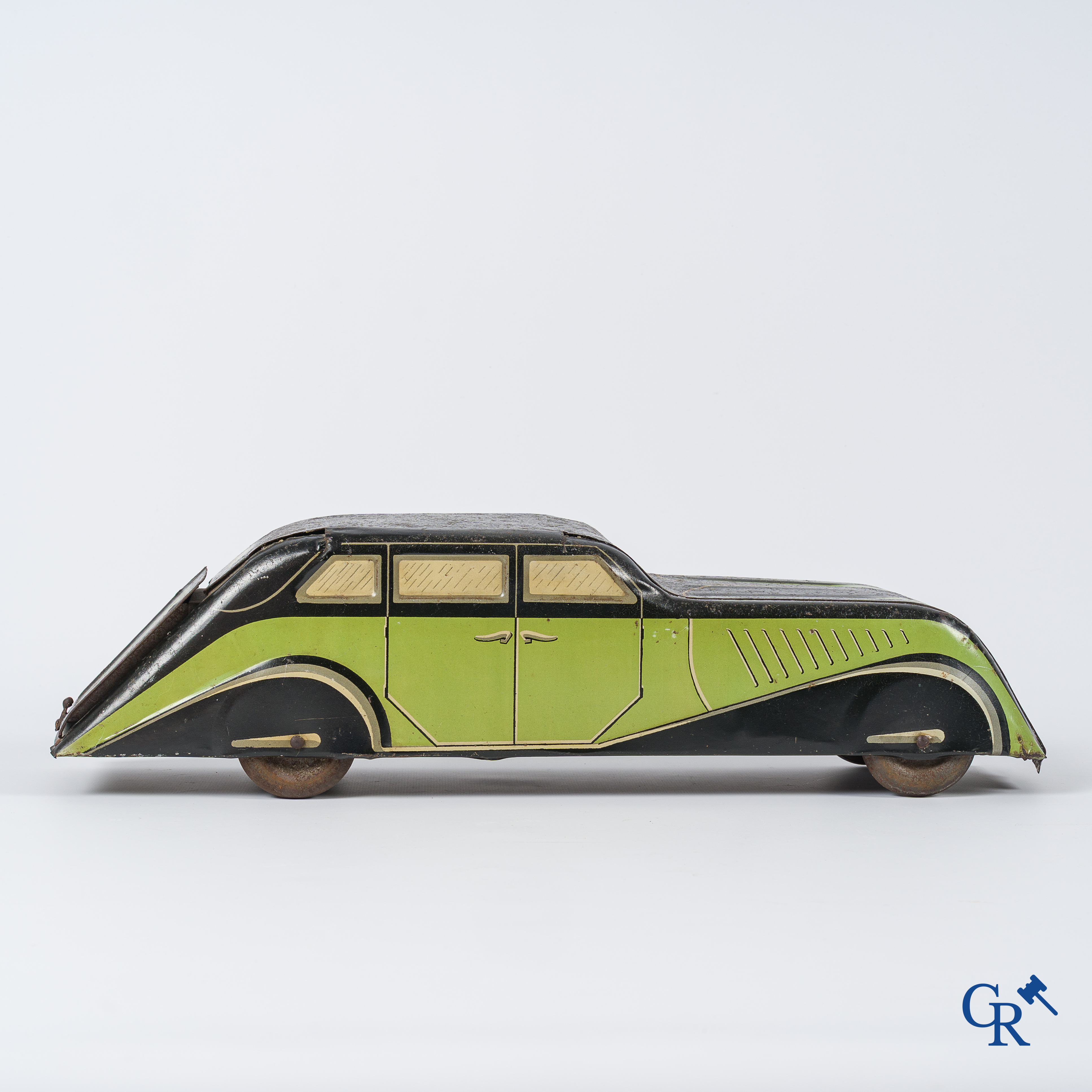 Biscuits Coste, Marseille. La limousine "Auto Aérodynamique". Uitzonderlijke koekjesdoos. Circa 1935.