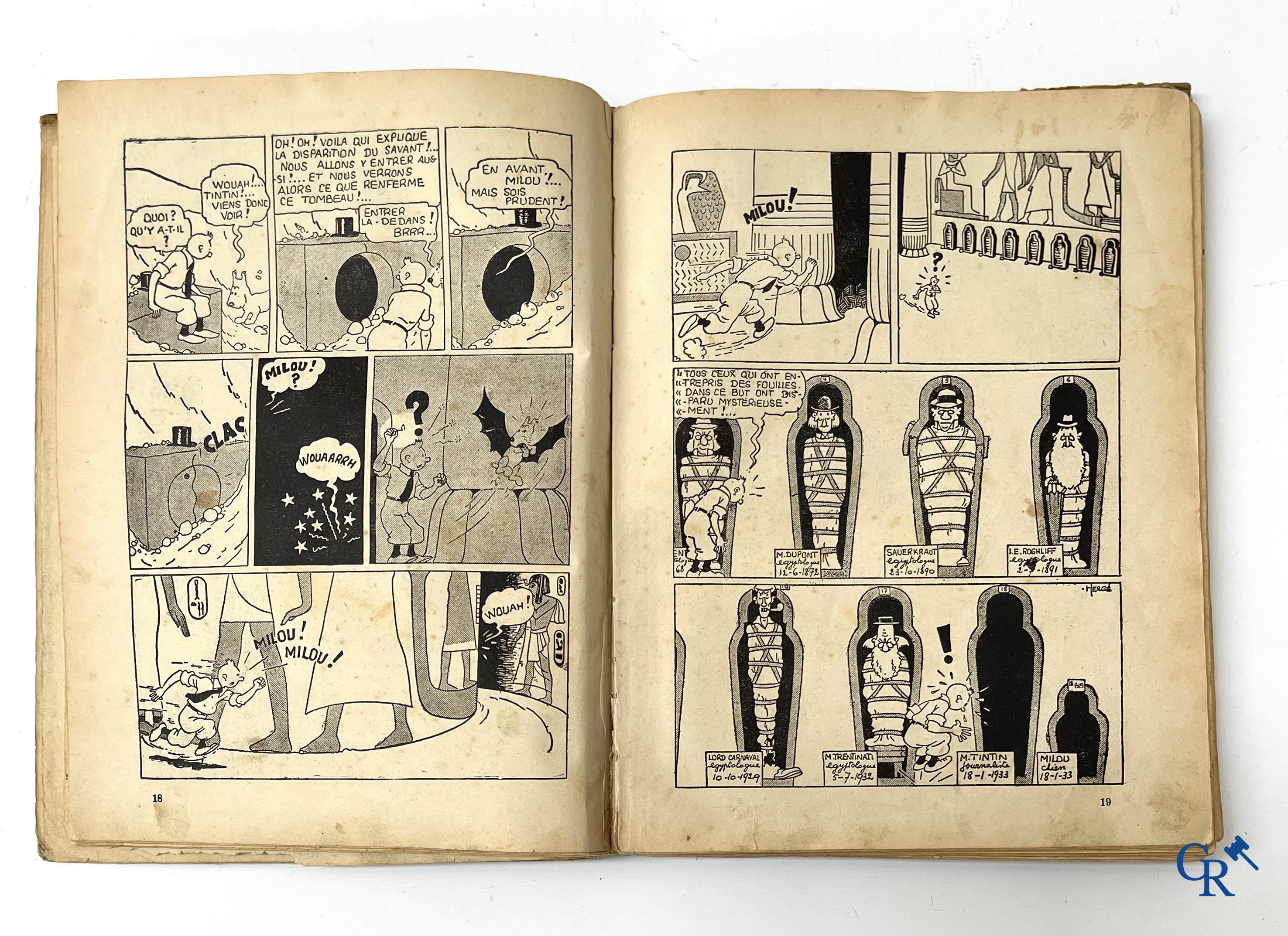 Hergé. 8 oude Kuifjes albums waaronder drukken in zwart-wit.