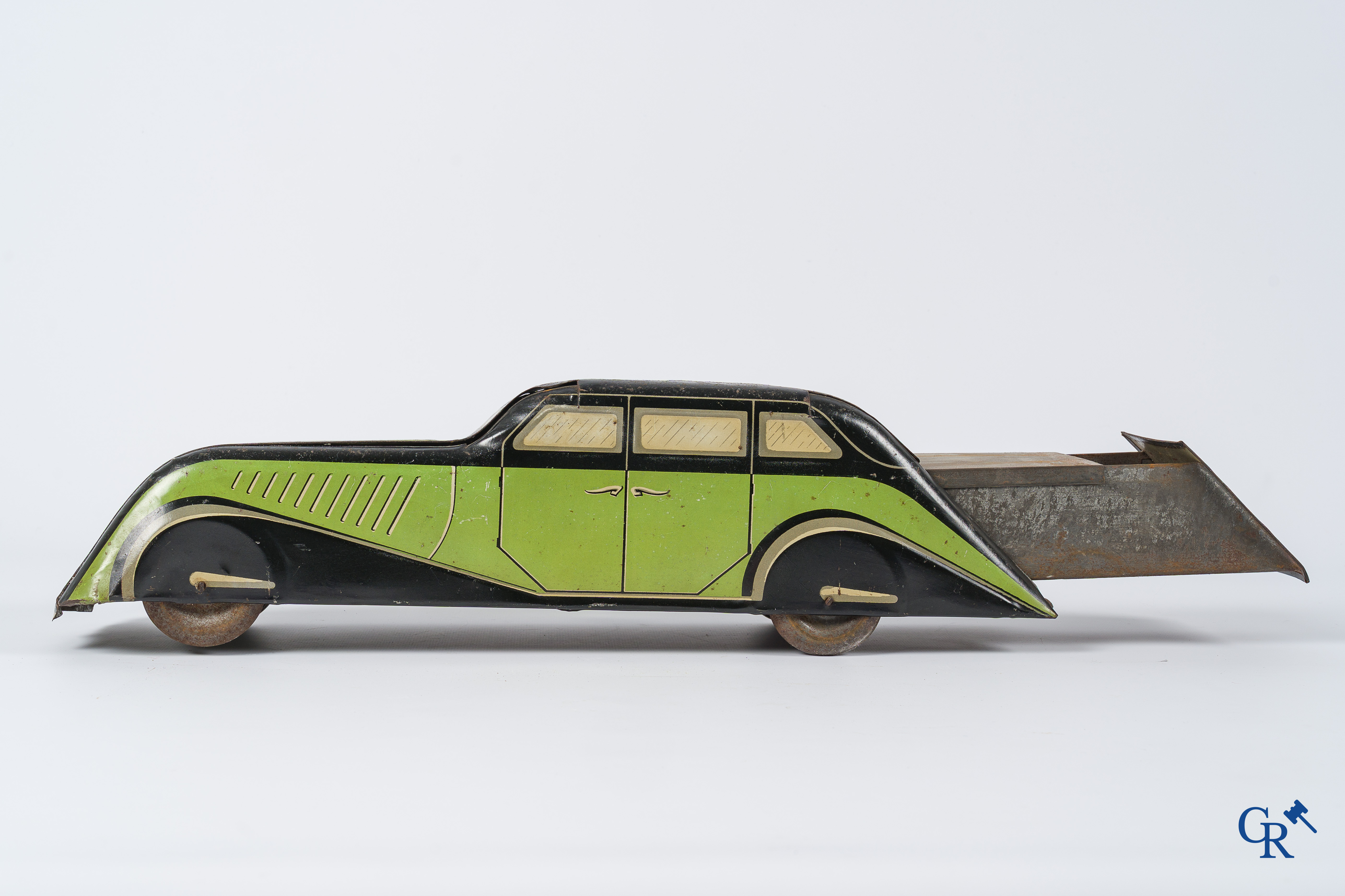 Biscuits Coste, Marseille. La limousine "Auto Aérodynamique". Uitzonderlijke koekjesdoos. Circa 1935.