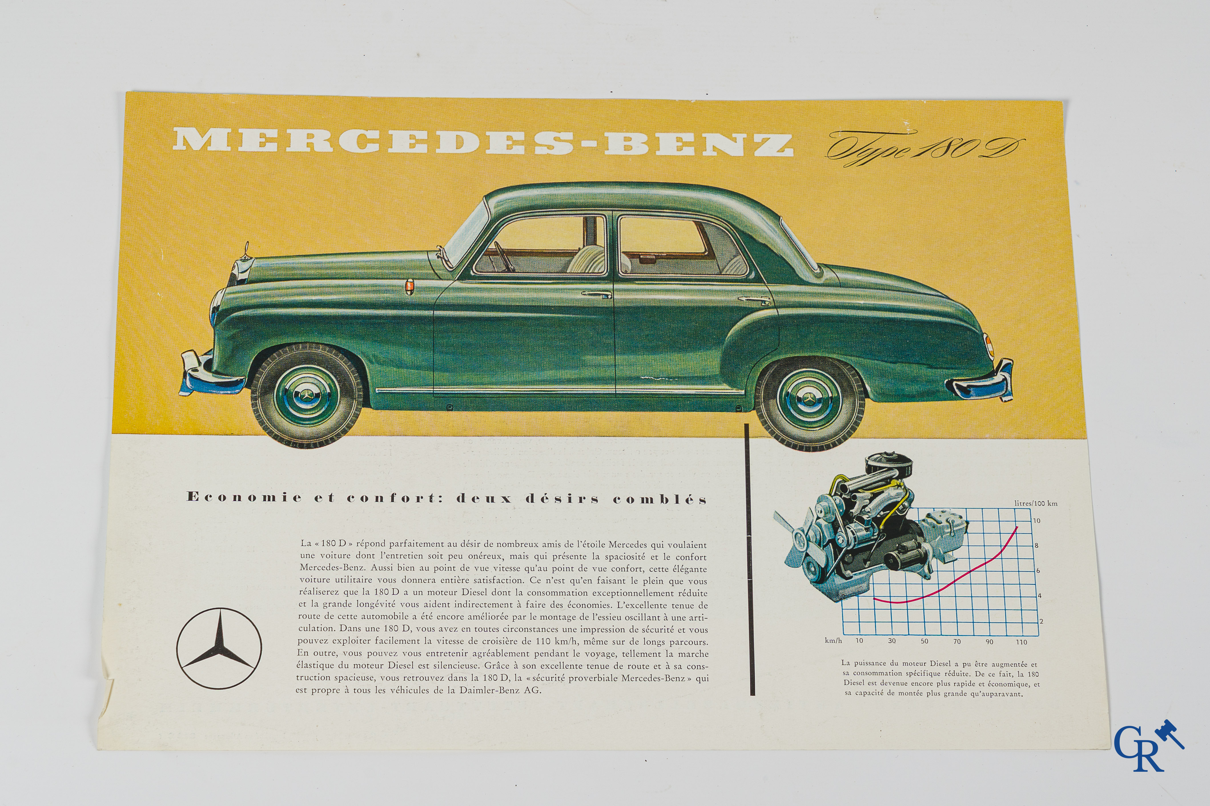 Automobilia. Mercedes Benz. Lot met 5 luxe catalogen of publiciteitsfolders voor diverse modellen.