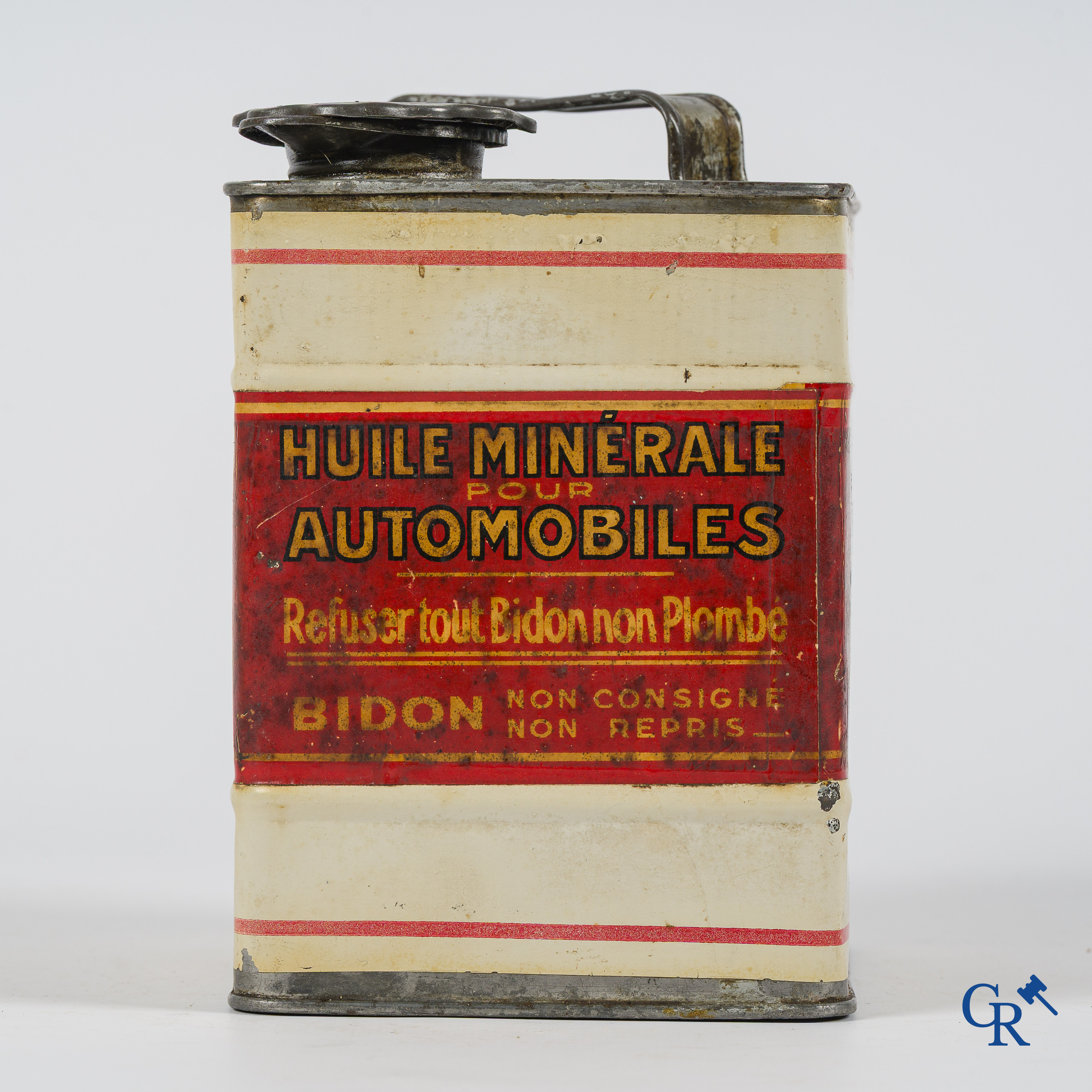 Automobilia. Olieblik. Huile Renault Aviation, Huile minérales pour automobiles. Jaren '30.