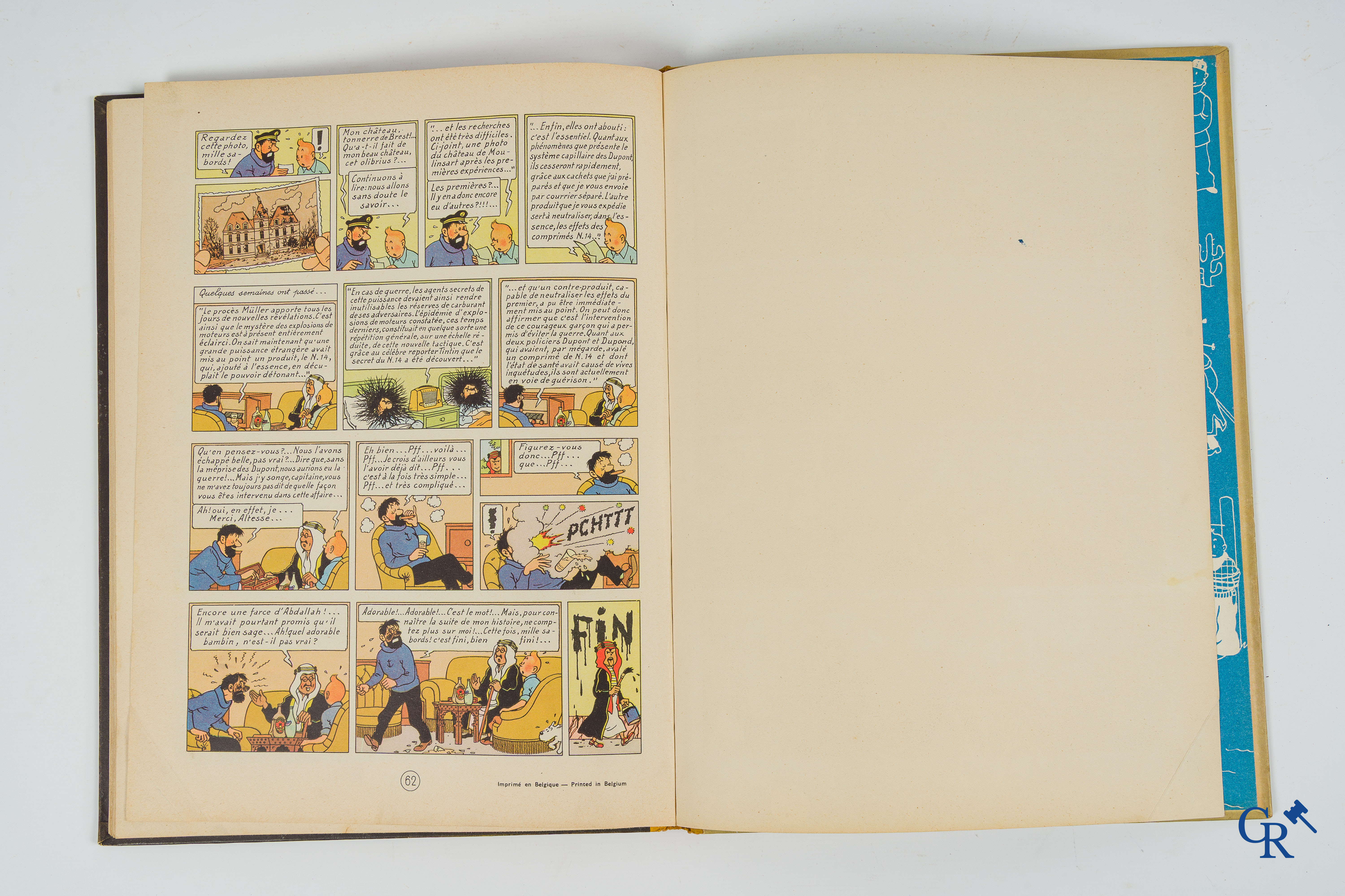 Hergé. Kuifje. Les aventures de Tintin. Au Pays de l'Or Noir. Stripverhaal. Casterman 1950. Imprimé en Belgique.