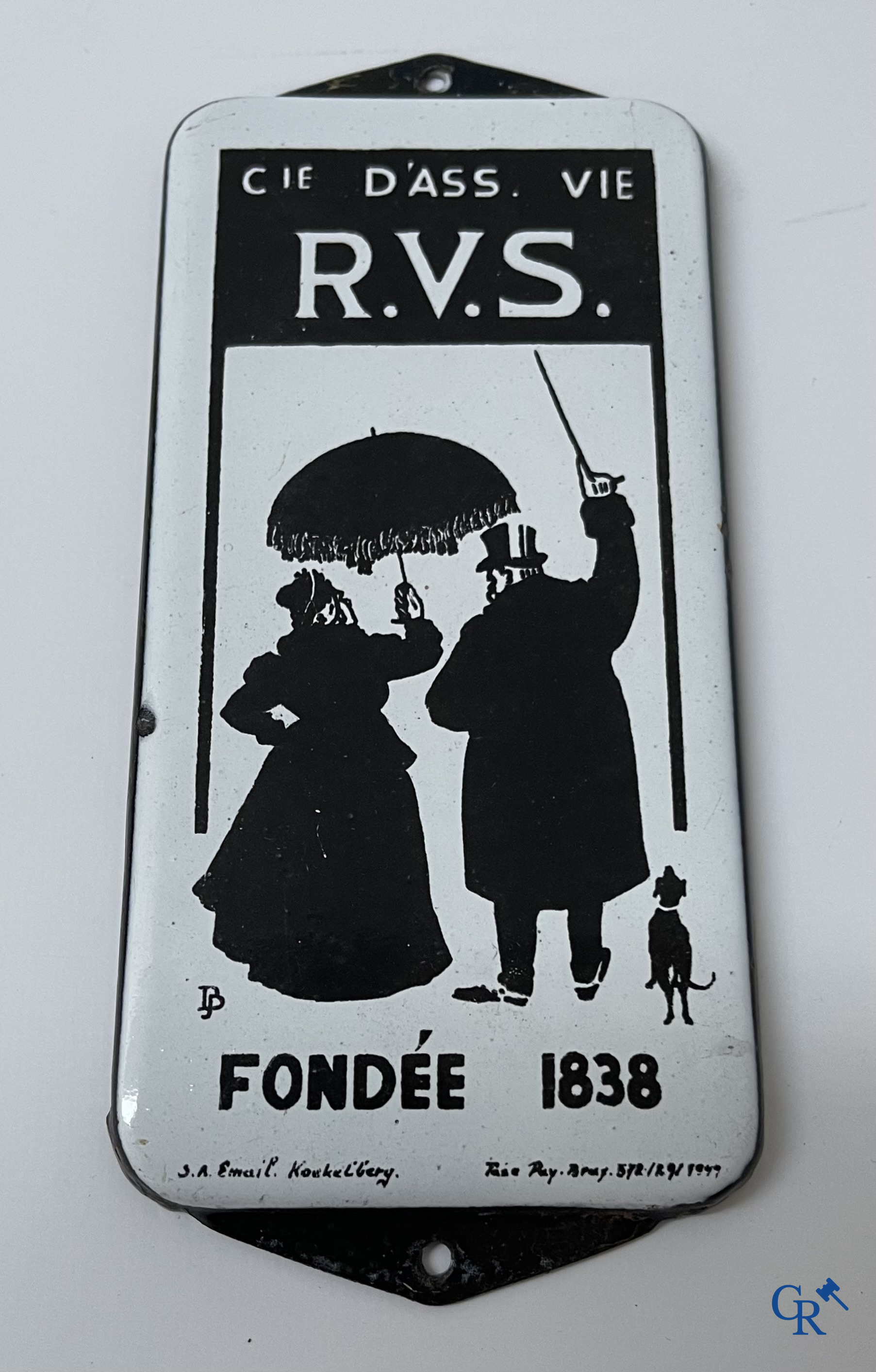 RVS, een emaille deurpost naar een ontwerp van Tjeerd Bottema. Emaillerie Koekelberg 1949.