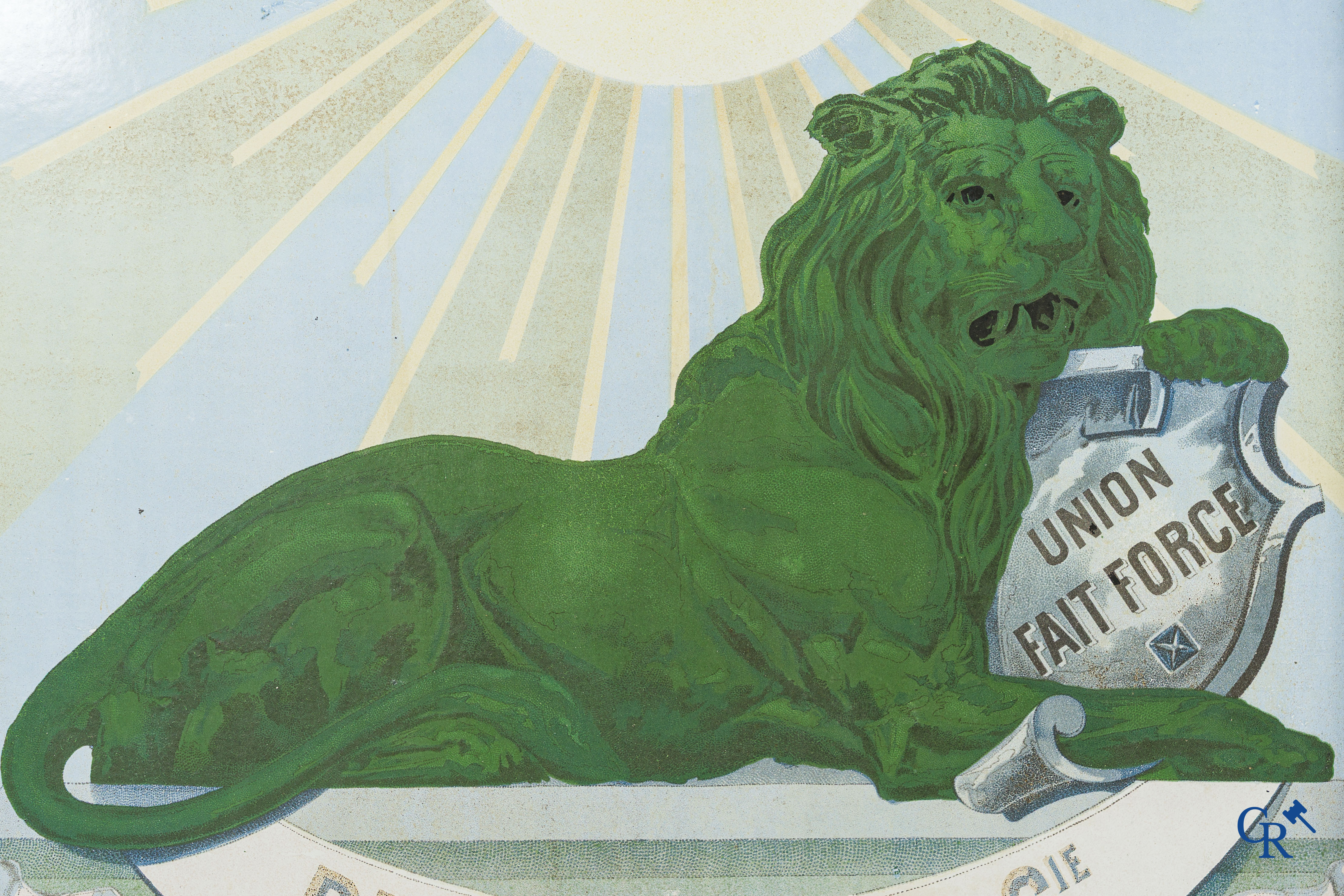 Delhaize Frères & Cie. "Au Bon Marché". Emaille reclamebord. Emaillerie Henrijean Bruxelles. Circa 1900.