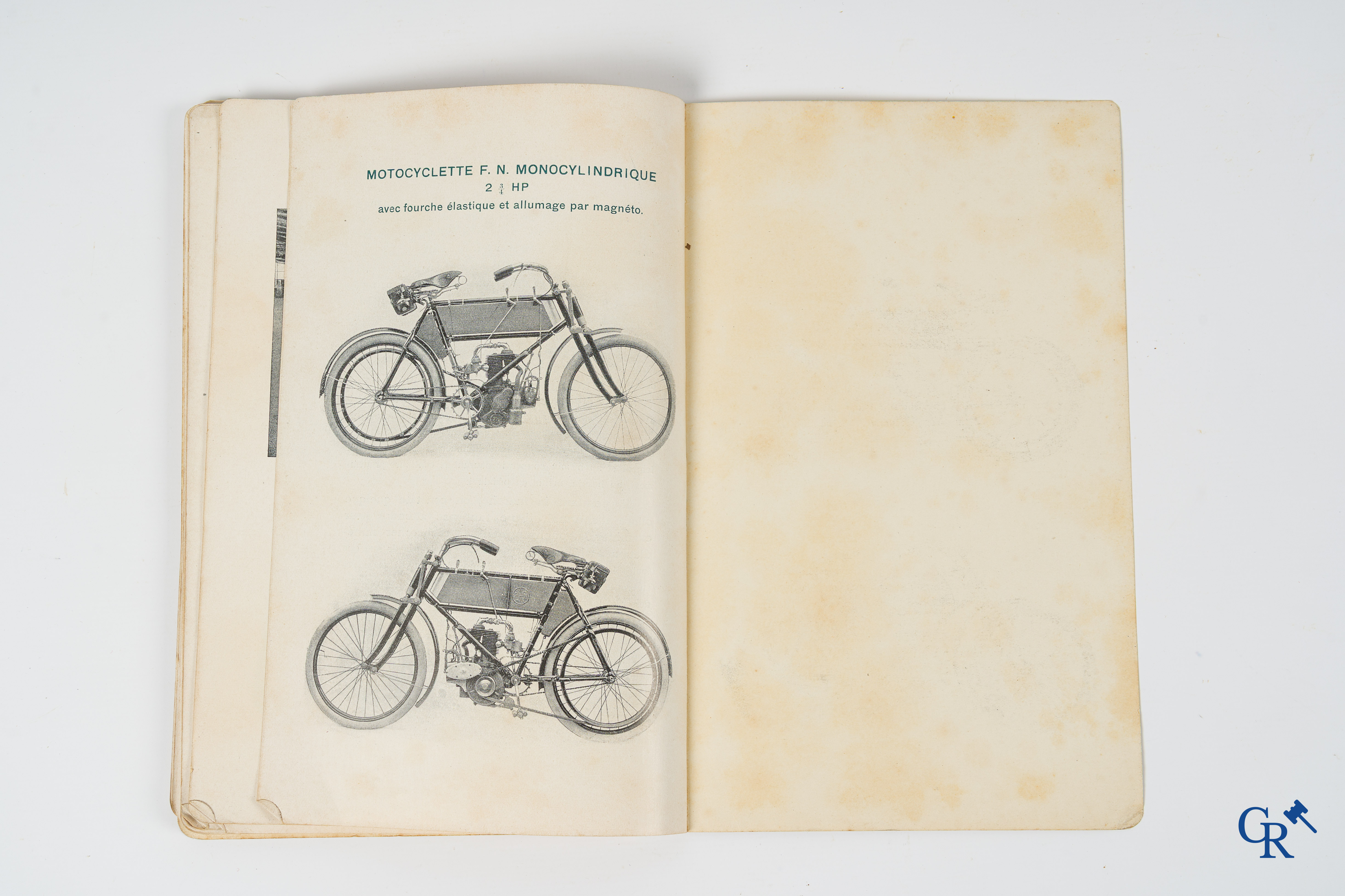 FN. Fabrique Nationale, Herstal-Luik. Originele onderhoudsboek voor de 4 cylinder motorfiets F.N., model 1907.