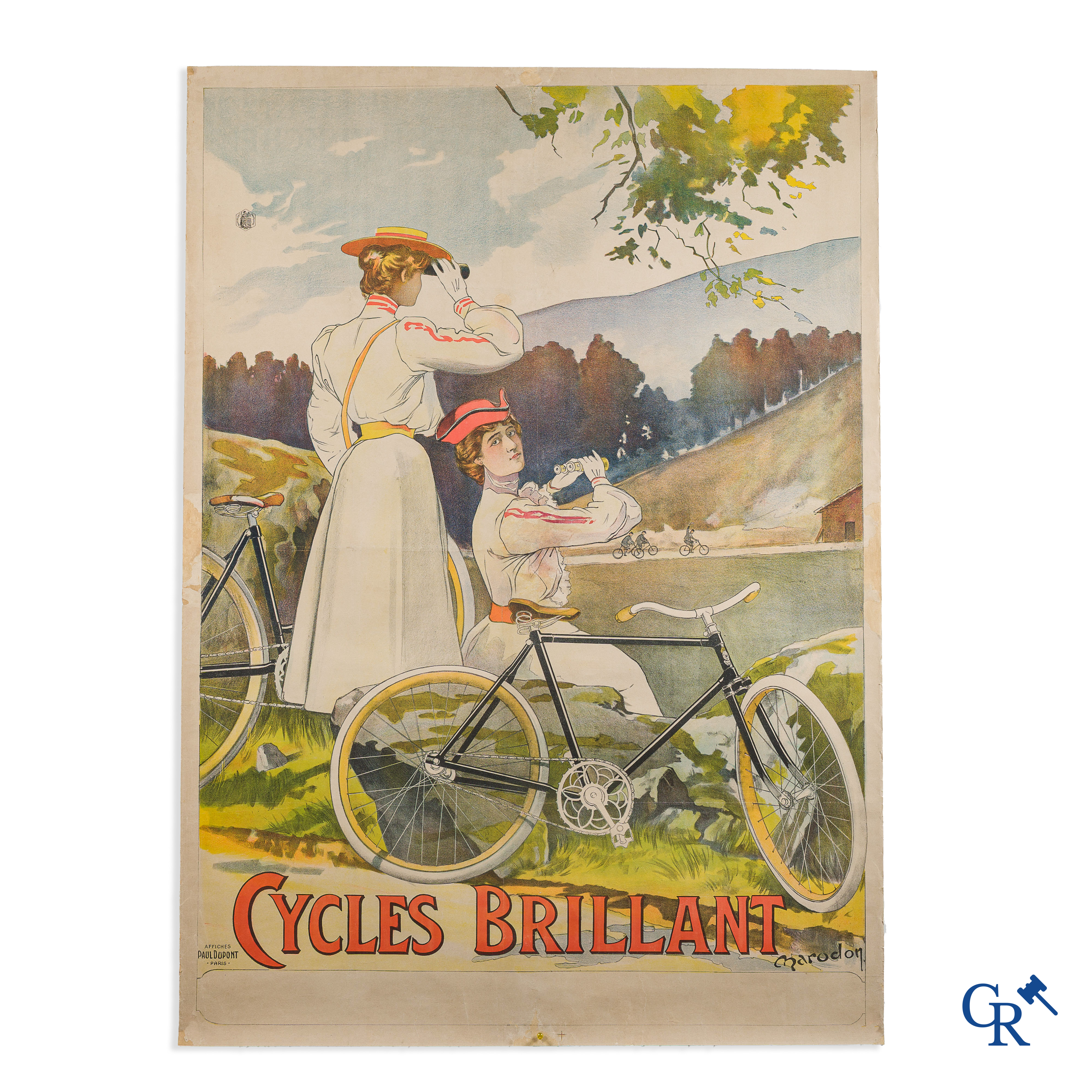 Cycles Brillant. Publiciteitsaffiche voor de fietsen Brillant. Ontwerp van Maurice Marodon. Belle Epoque, Circa 1900.