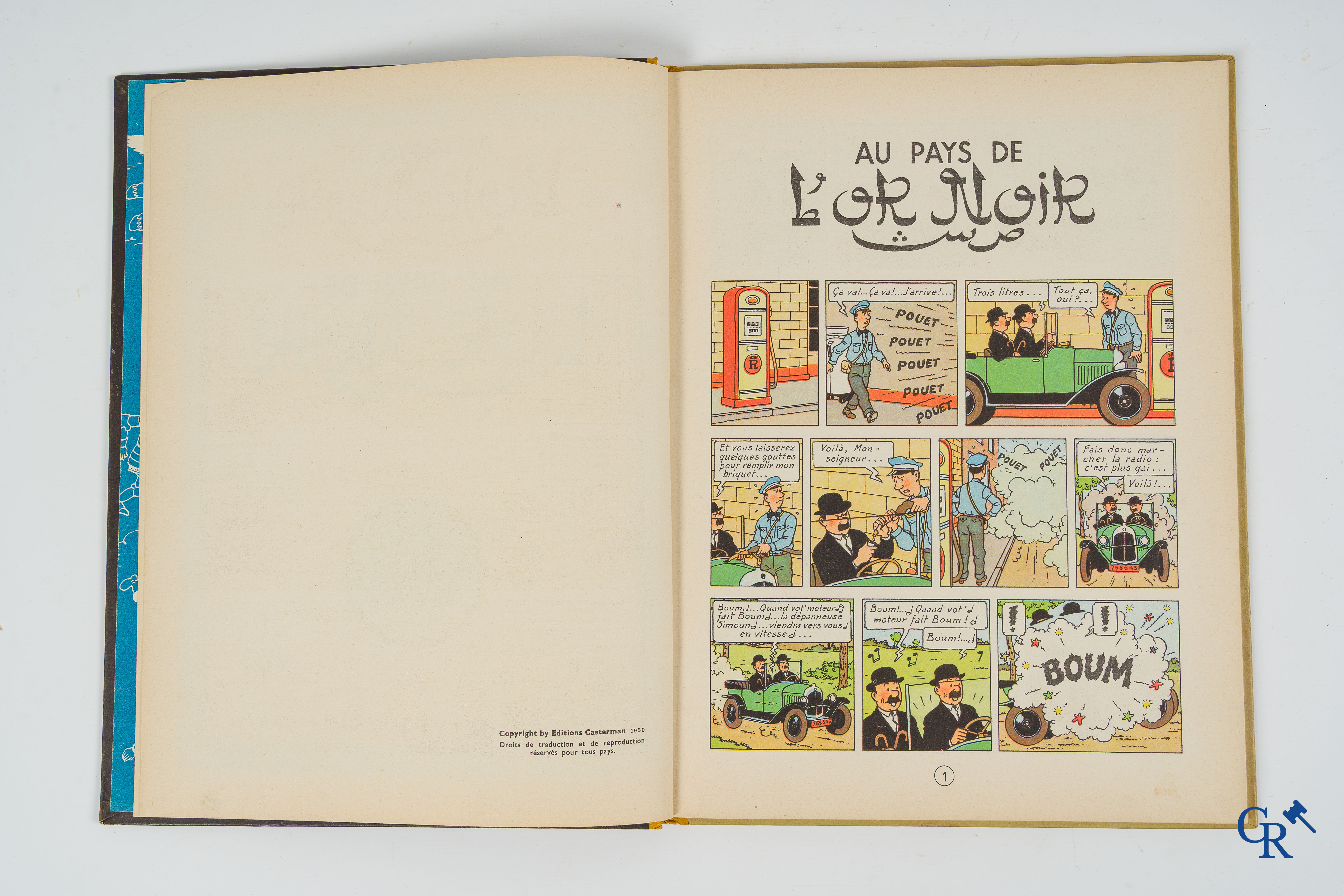 Hergé. Kuifje. Les aventures de Tintin. Au Pays de l'Or Noir. Stripverhaal. Casterman 1950. Imprimé en Belgique.