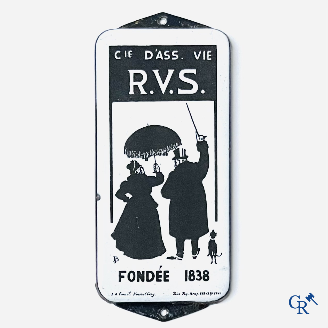 RVS, een emaille deurpost naar een ontwerp van Tjeerd Bottema. Emaillerie Koekelberg 1949.