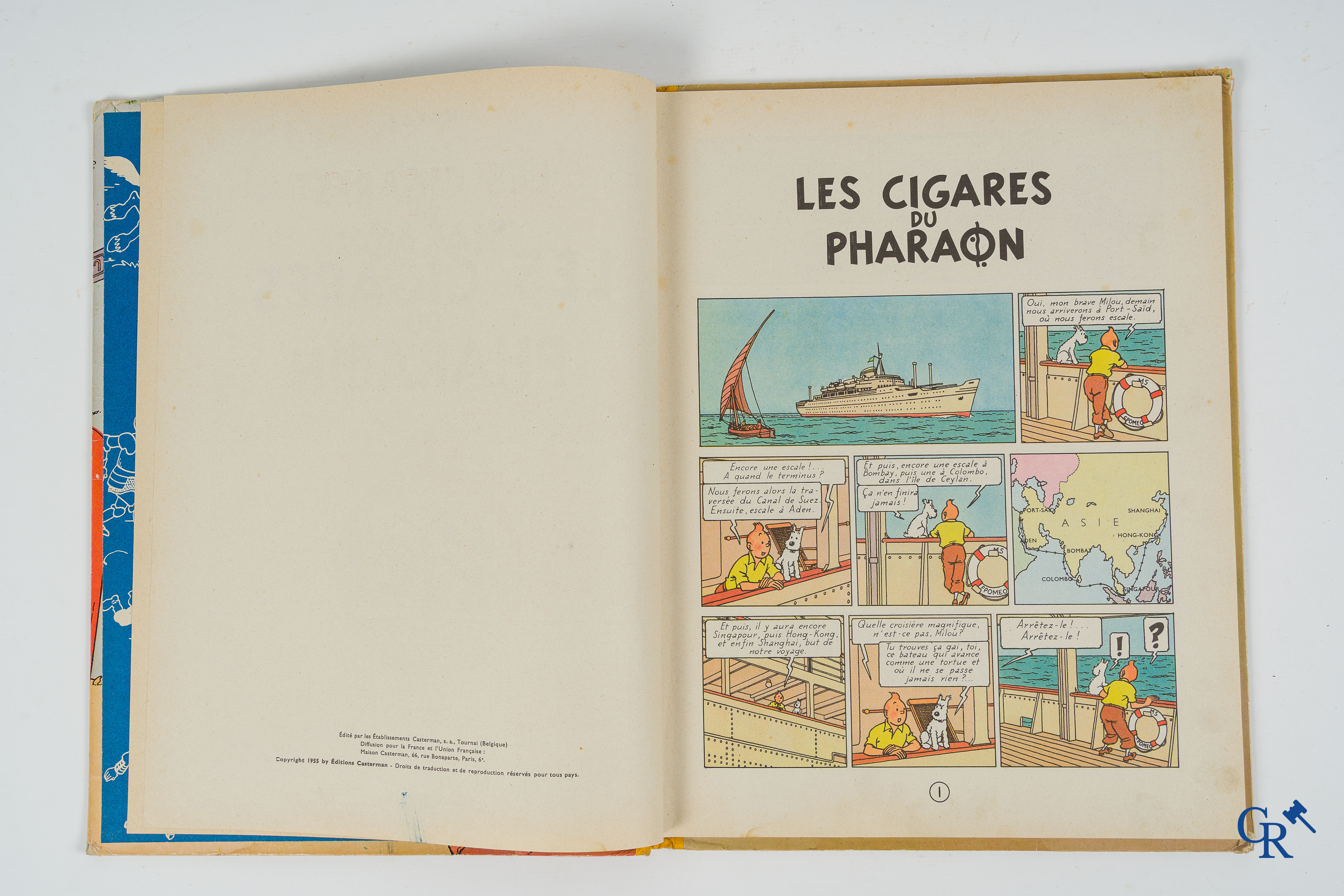 Hergé. Les aventures de Tintin (Kuifje). Les Cigares du Pharaon. Les éditions Casterman-Tournai. 1955.