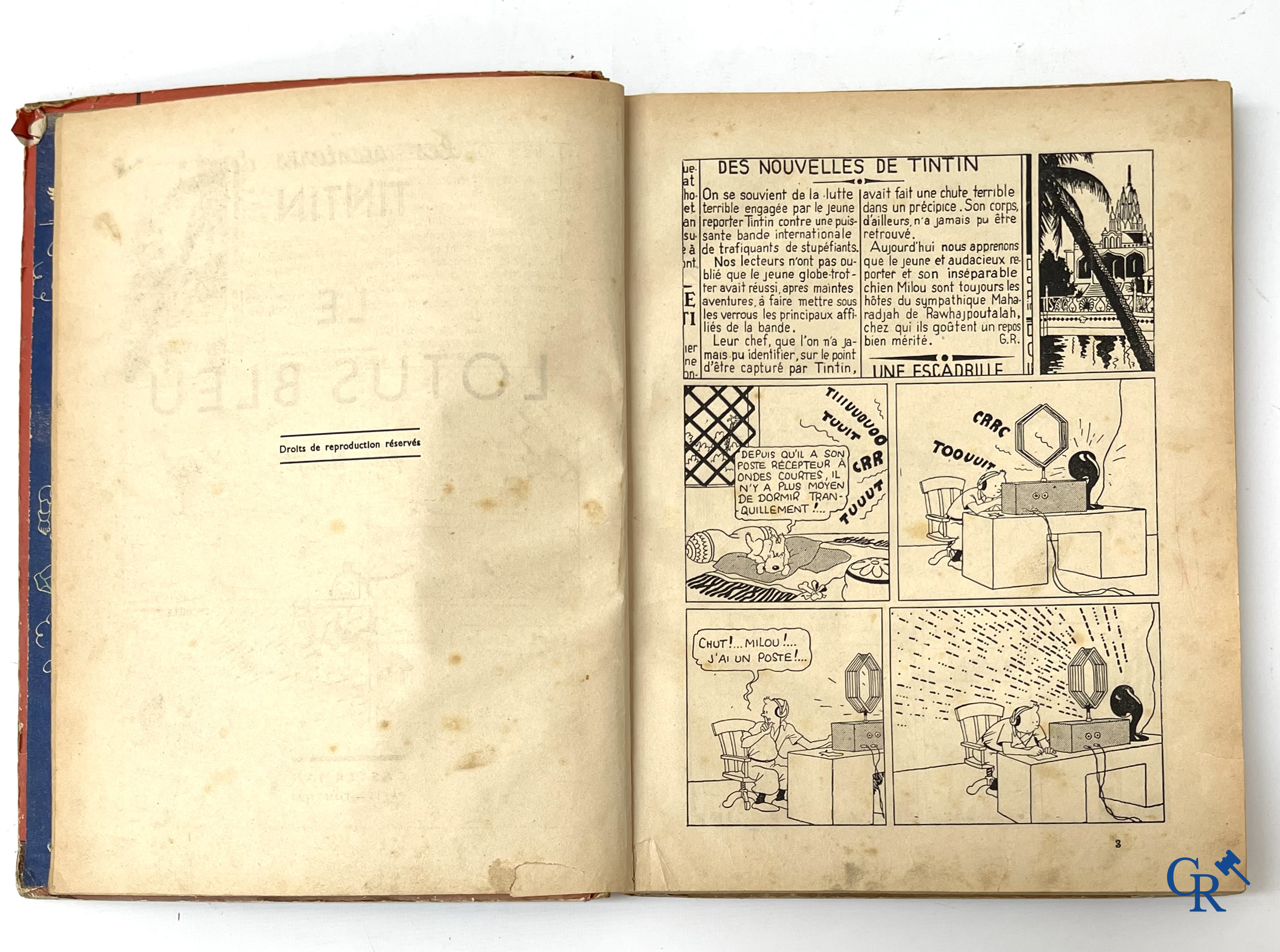 Hergé. 8 oude Kuifjes albums waaronder drukken in zwart-wit.
