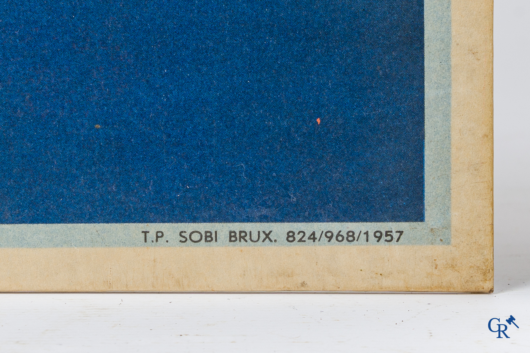 Spa, Publiciteits lithografie op karton voor Spa Orangina gesigneerd Prion. Creation Sobi Bruxelles, 1957.