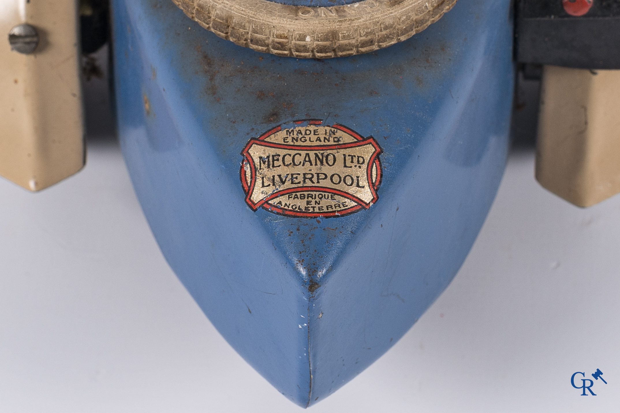 Oud speelgoed. Meccano No. 2 Constructor Car. Metaal met opwindmechanisme. Jaren '30.