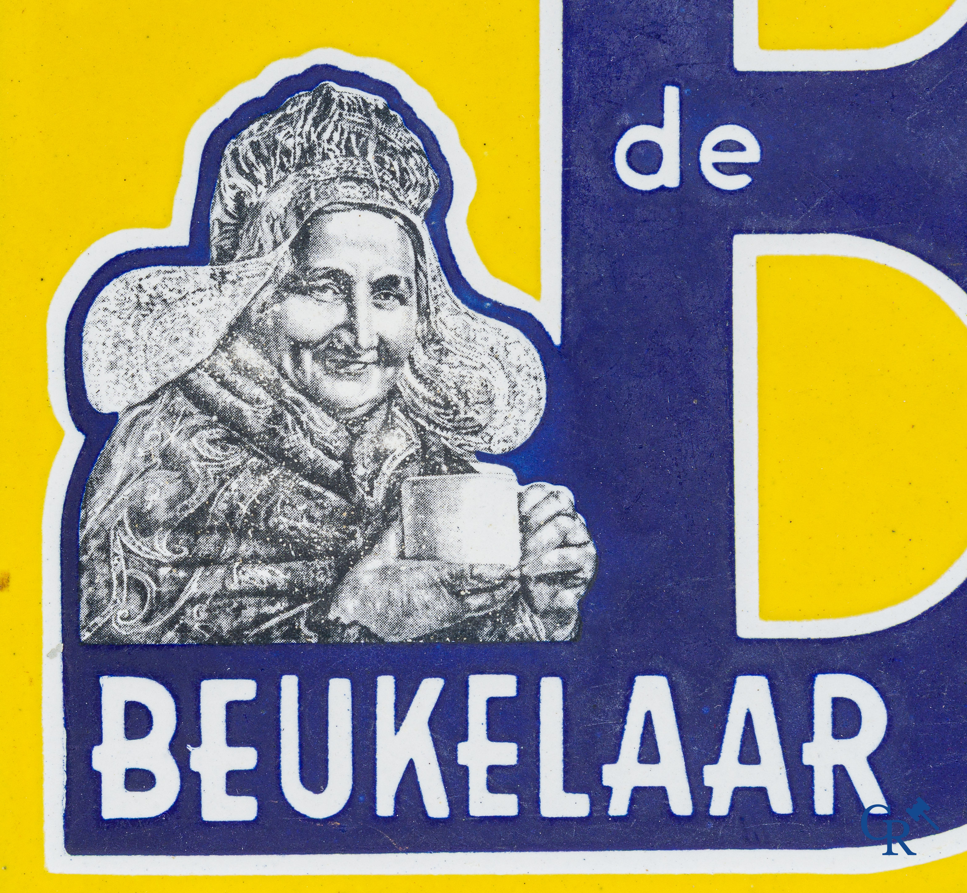 Cichorei de Beukelaar. Emaille reclamebord voor de producten van de Beukelaar. Creatie emaillerie Koekelberg 1939.