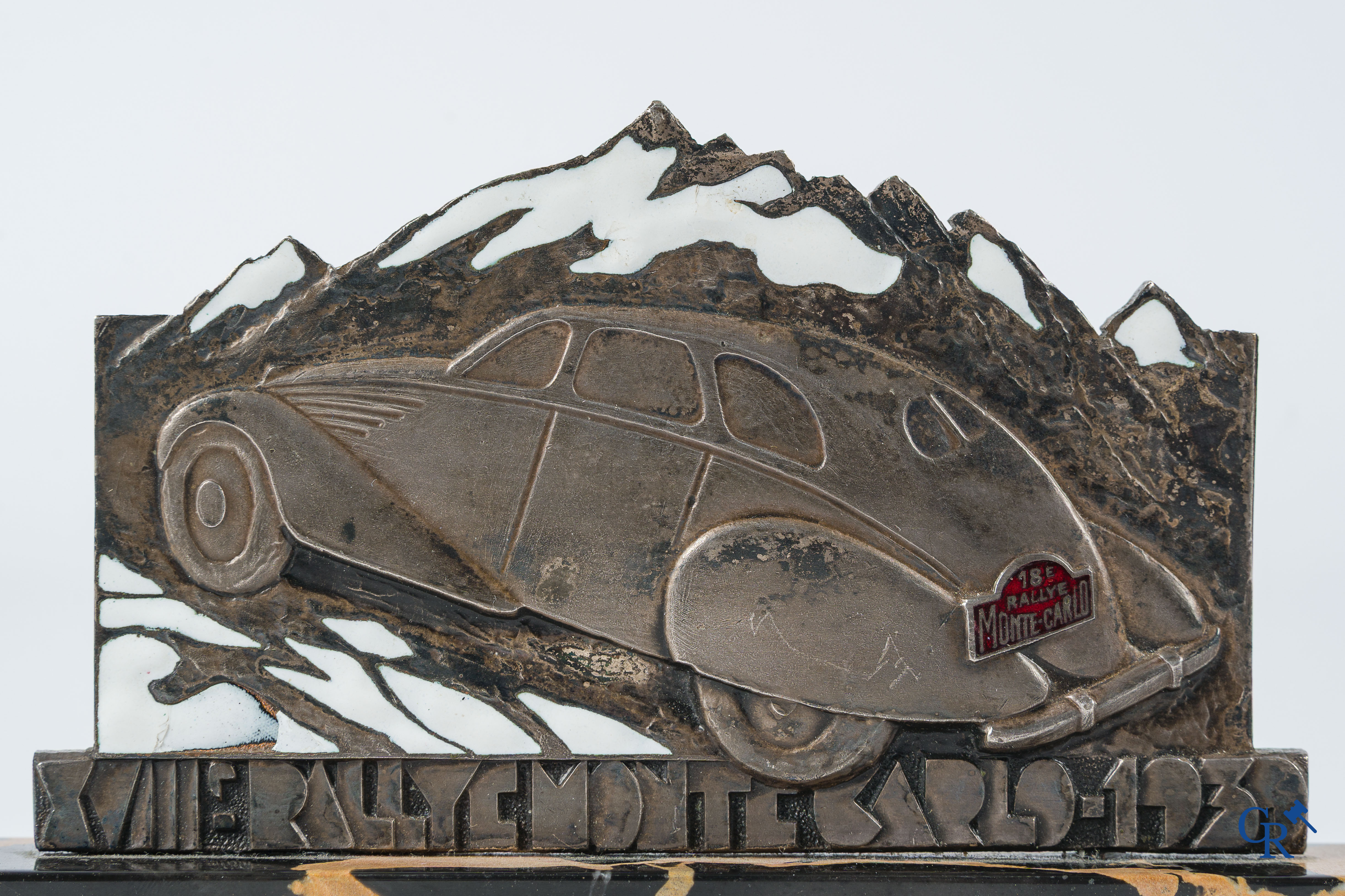Automobilia. Originele trofee in brons voor de 18e Rallye Monte Carlo 1939.