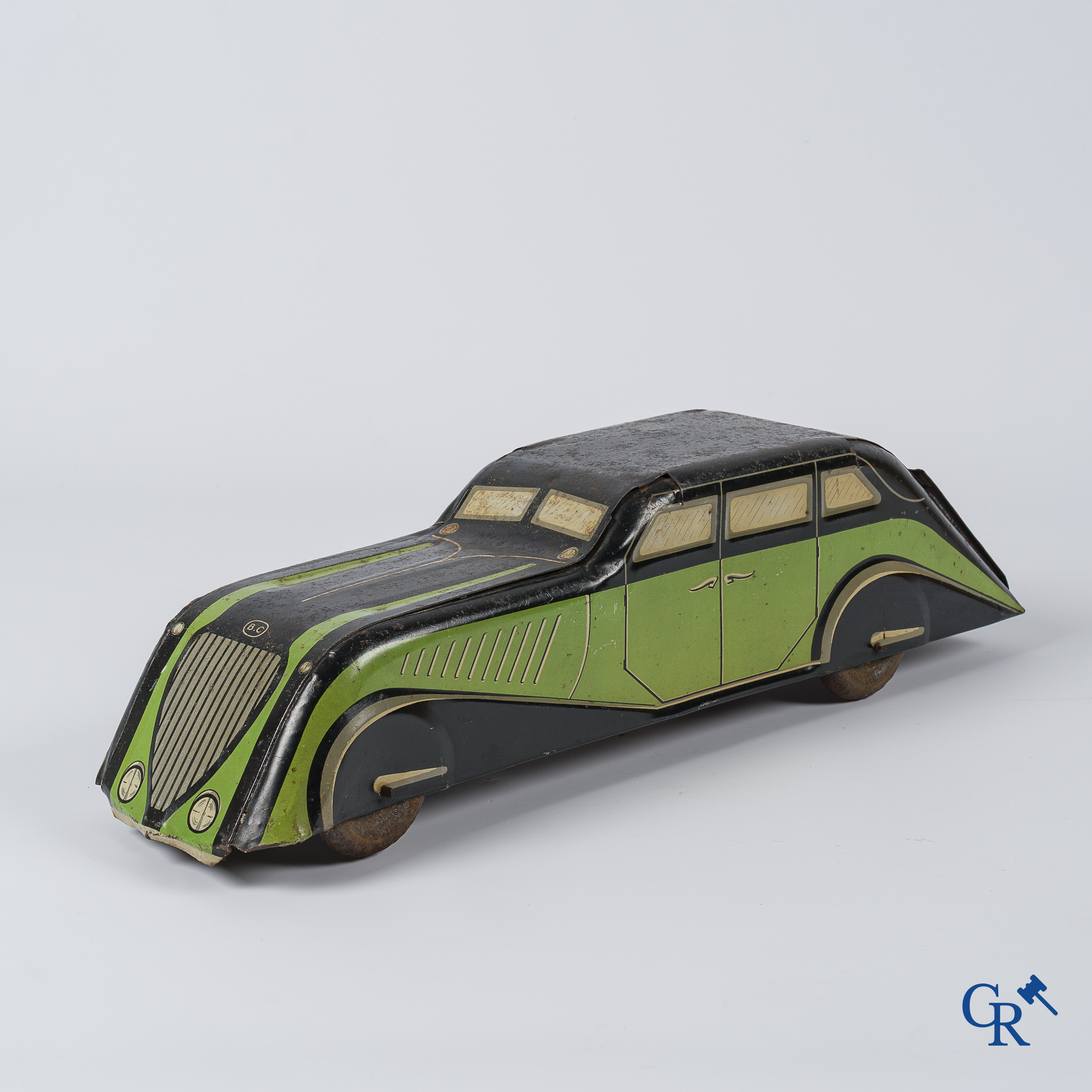 Biscuits Coste, Marseille. La limousine "Auto Aérodynamique". Uitzonderlijke koekjesdoos. Circa 1935.