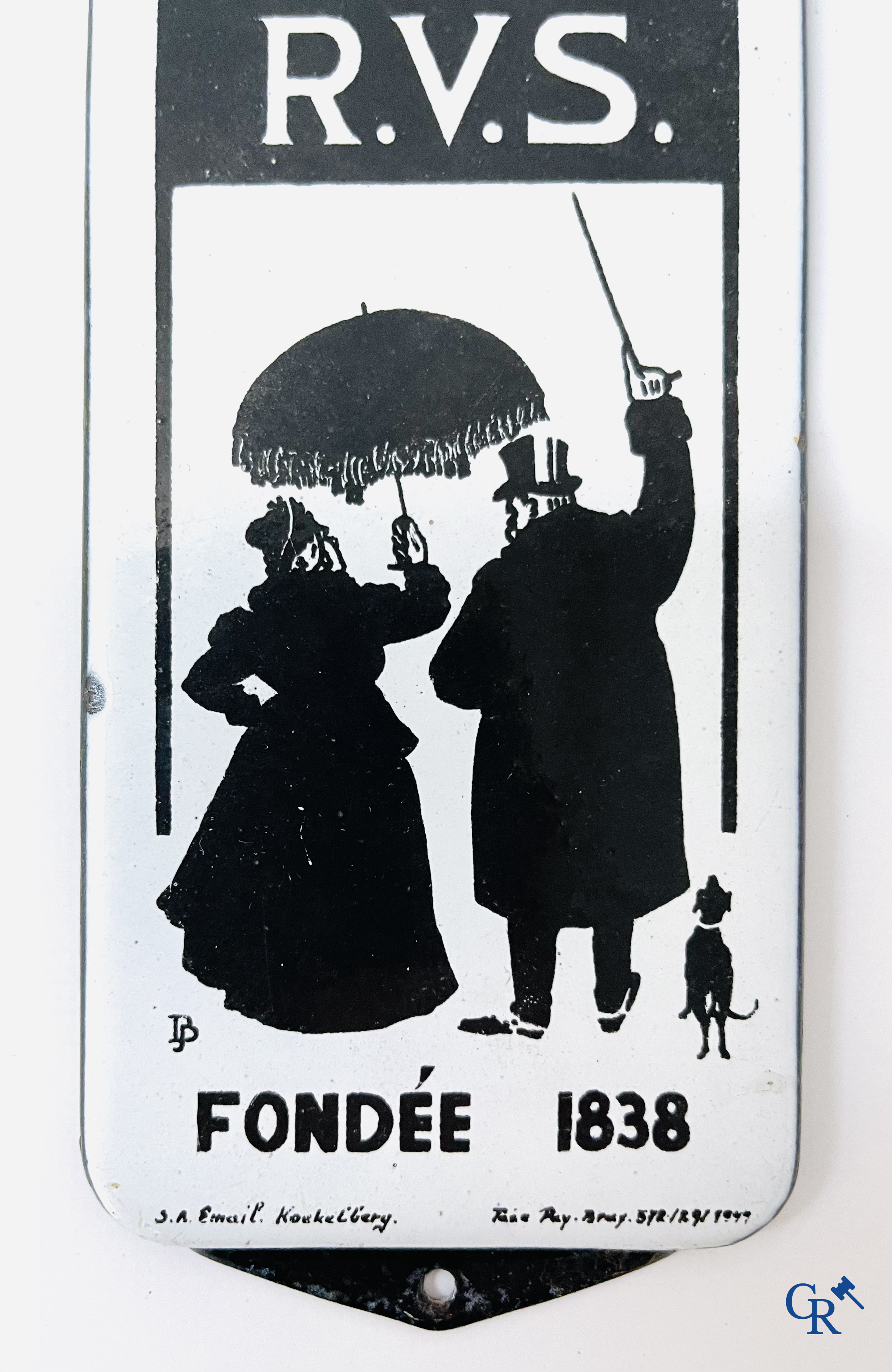 RVS, een emaille deurpost naar een ontwerp van Tjeerd Bottema. Emaillerie Koekelberg 1949.