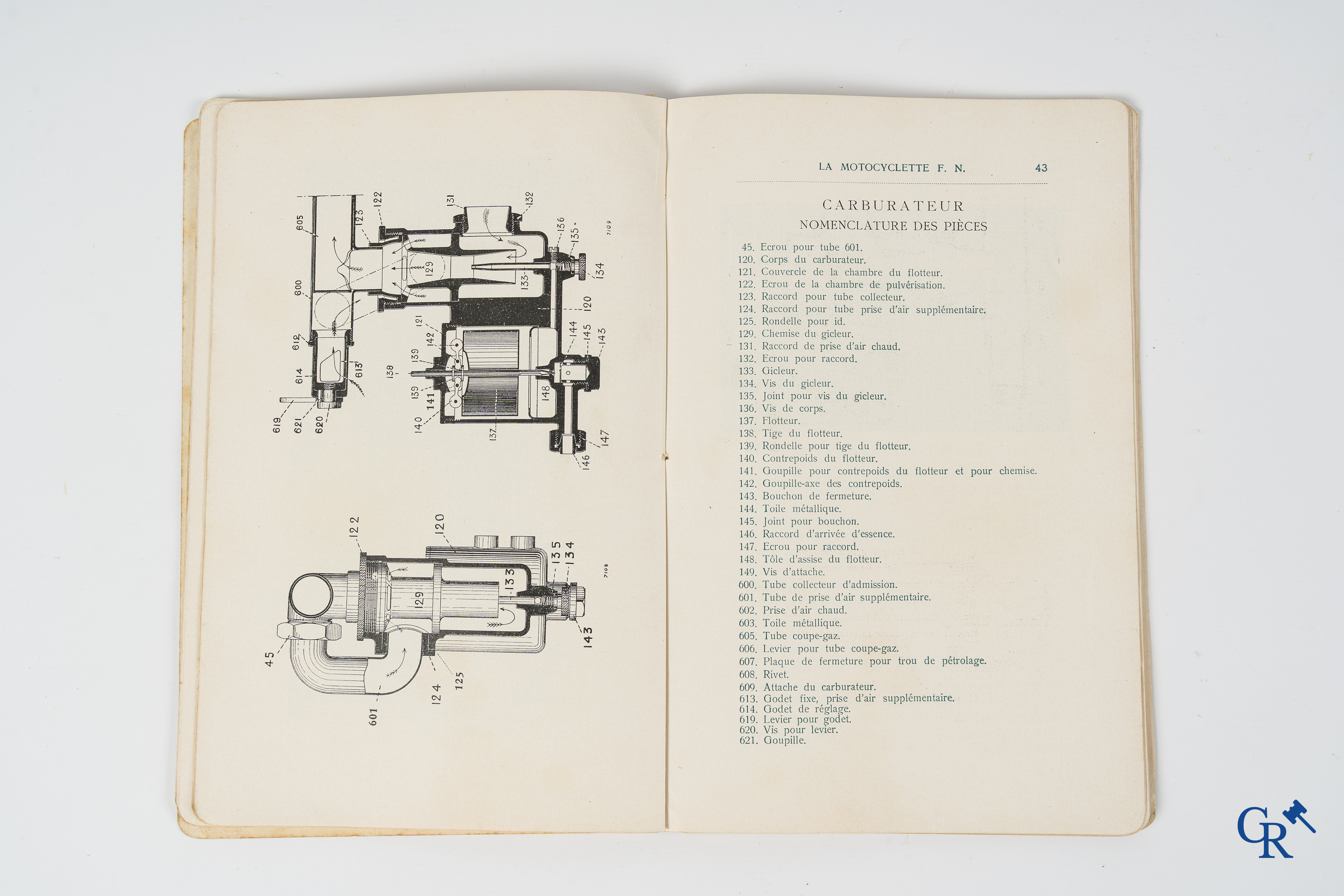 FN. Fabrique Nationale, Herstal-Luik. Originele onderhoudsboek voor de 4 cylinder motorfiets F.N., model 1907.