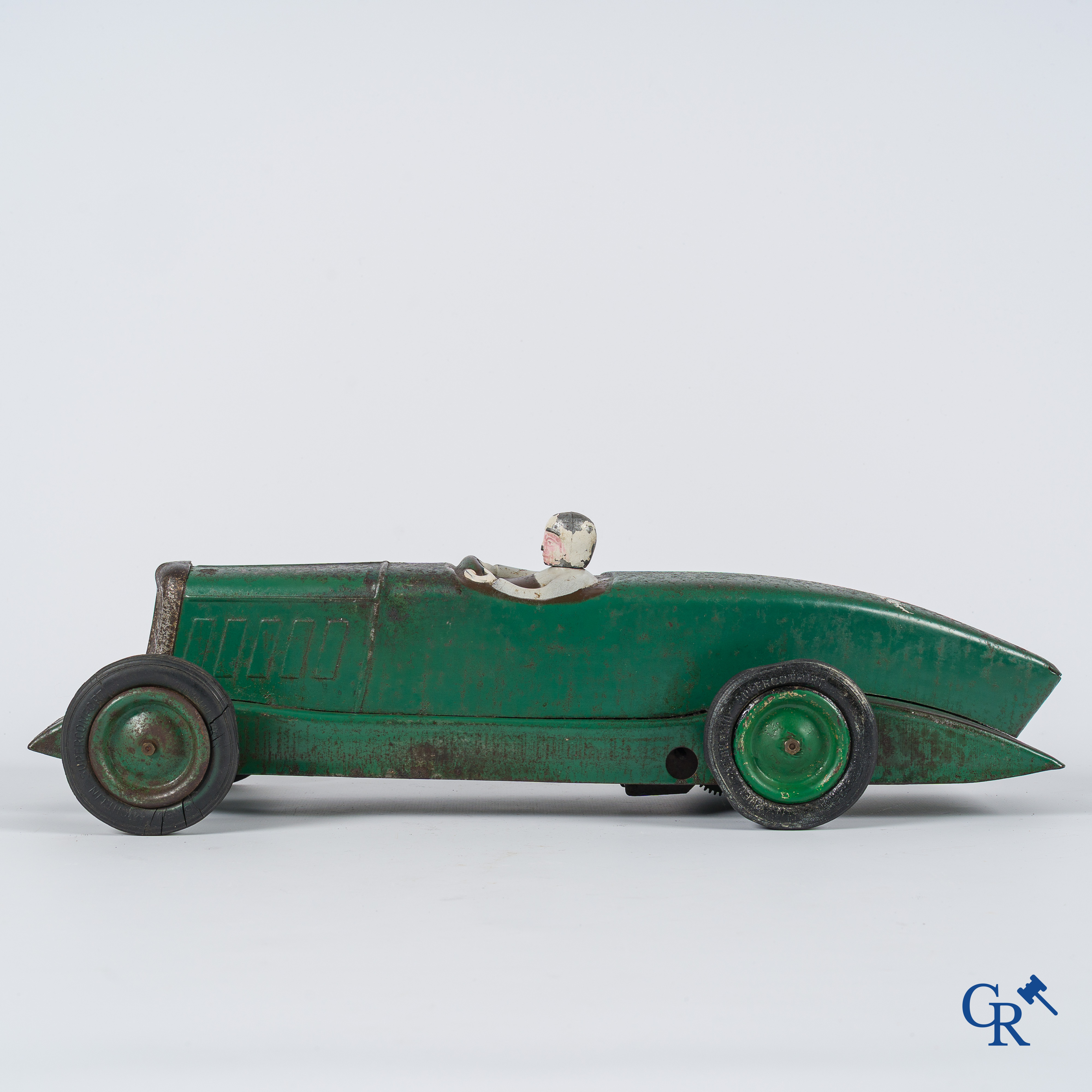 Oud speelgoed. Les Jouets Citroën, Made in France. Speelgoed raceauto in metaal. Jaren '30.
