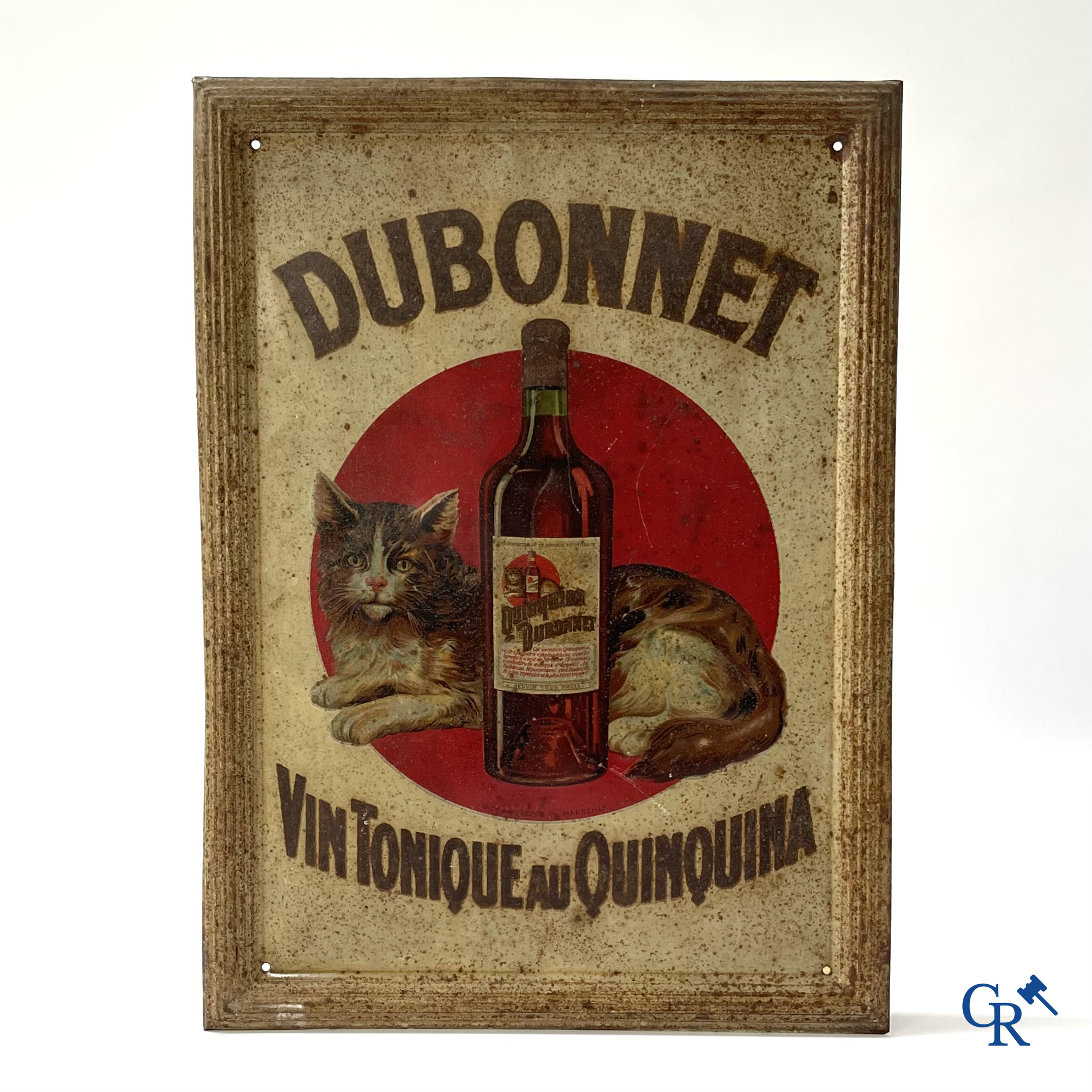 Dubonnet, Publiciteit gedrukt op metaal voor Dubonnet, Vin Tonique au Quinquina. Imp. G. De Andreis & Cie. 20'er jaren.