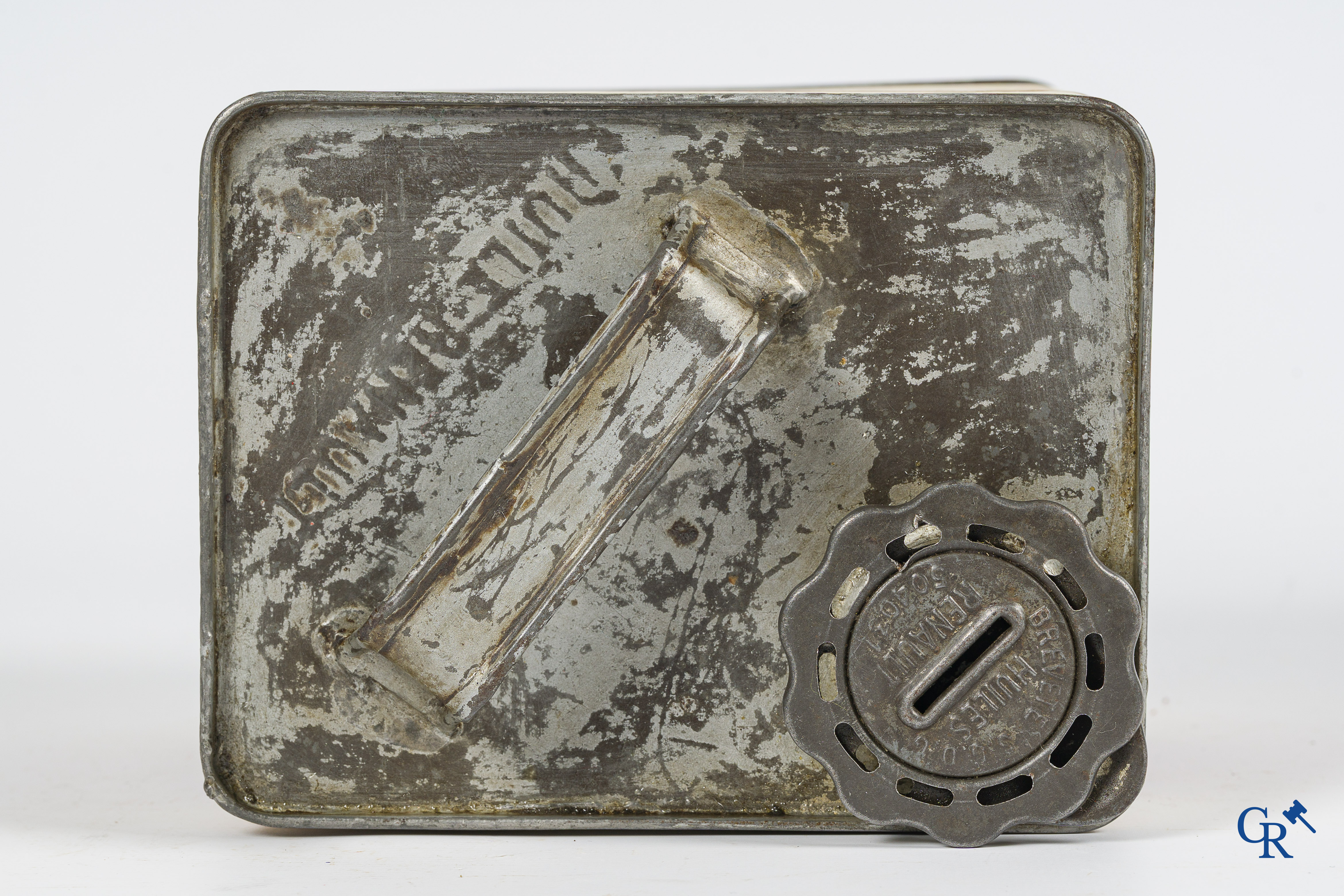 Automobilia. Olieblik. Huile Renault Aviation, Huile minérales pour automobiles. Jaren '30.