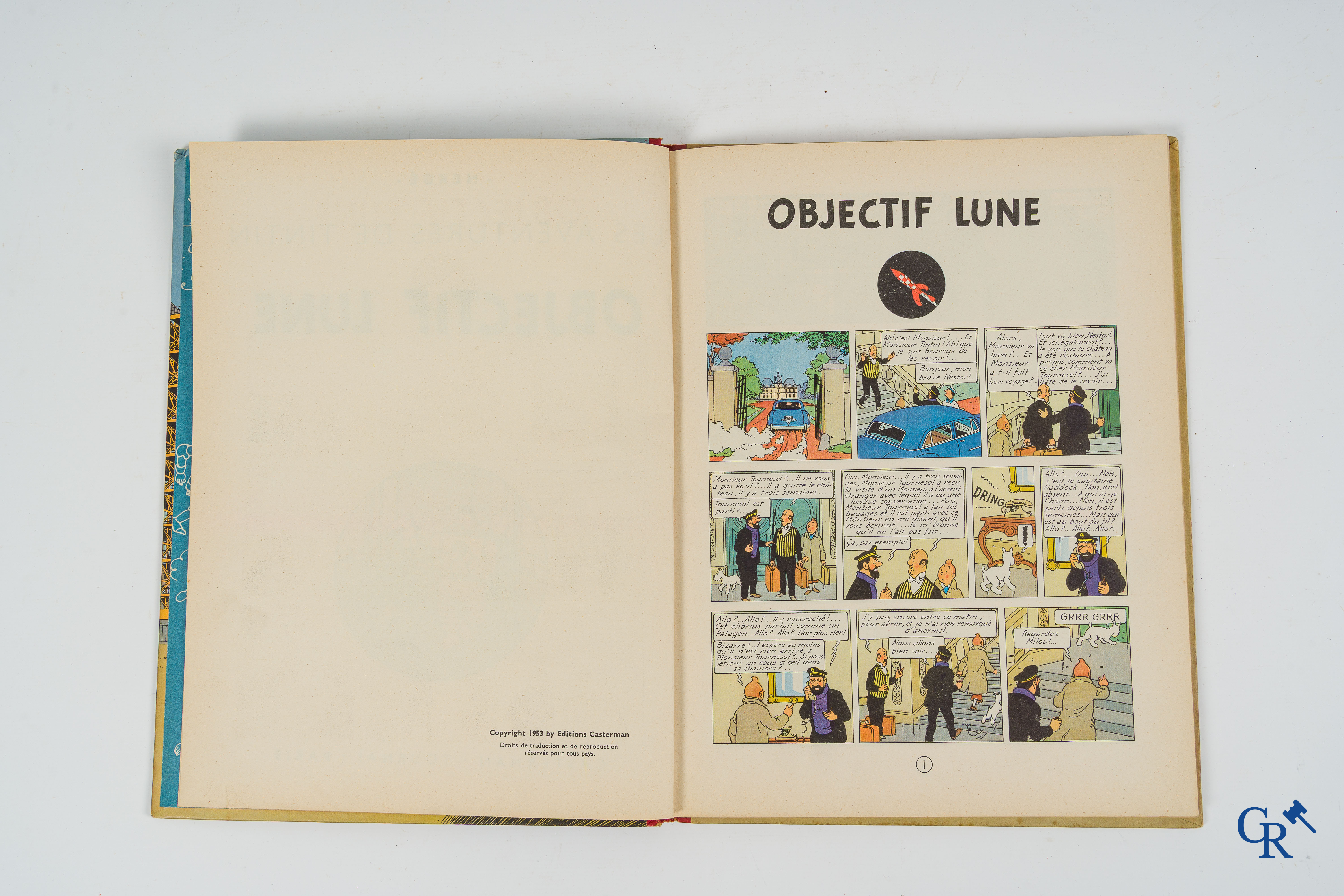 Hergé. Kuifje. Les aventures de Tintin. 2 stripverhalen. "Objectif Lune" en "Les Cigares du Pharaon". Casterman.