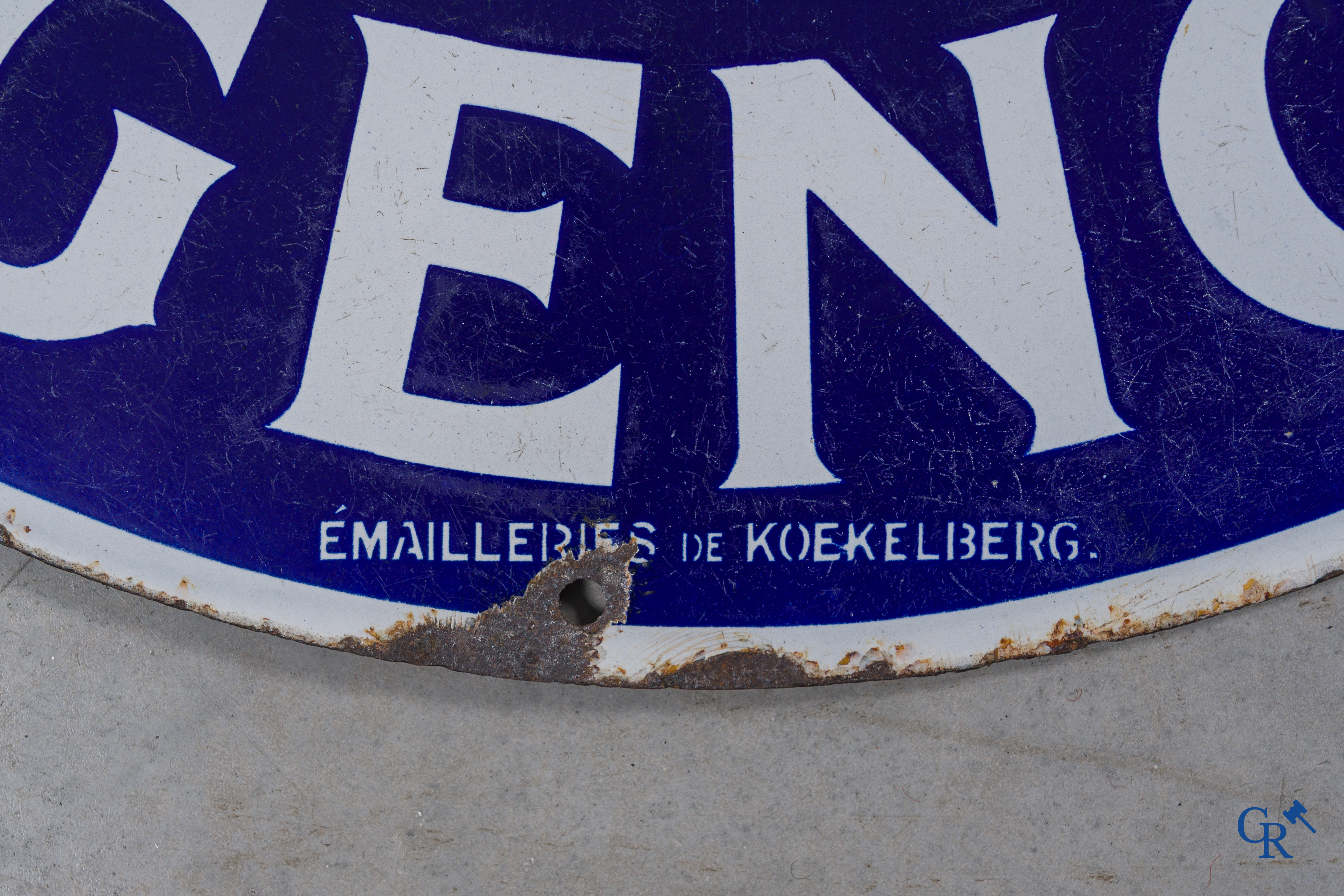Cycles Bercley. Emaille uithangbord voor de concessiehouder van fietsen Bercley. Jaren '20-'30.